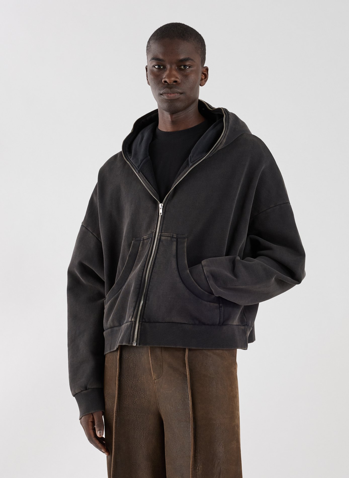 Ritssluiting sweatshirt van katoen ENTIRE STUDIOS Zwart