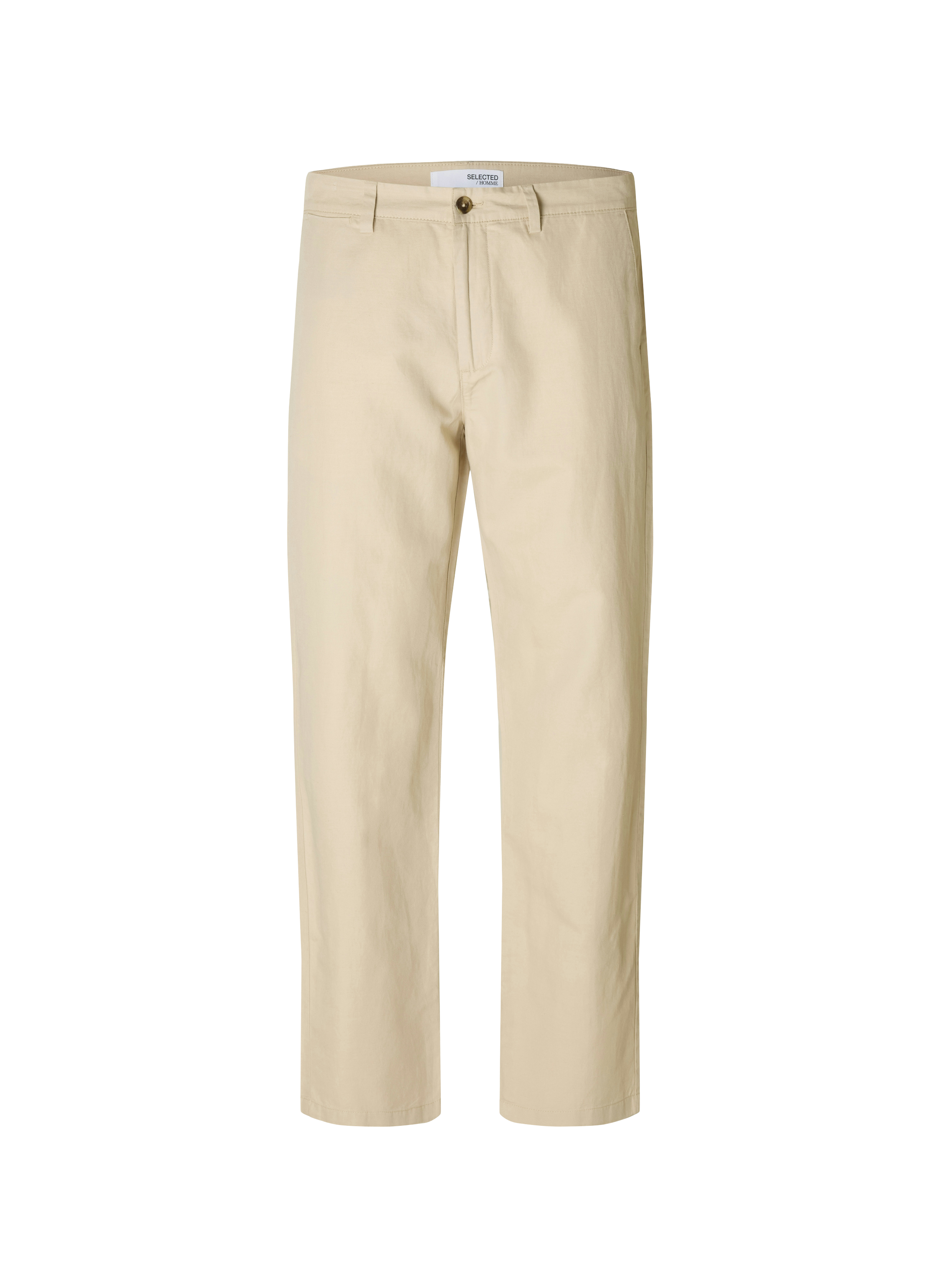 Cotton and linen trousers SELECTED Beige