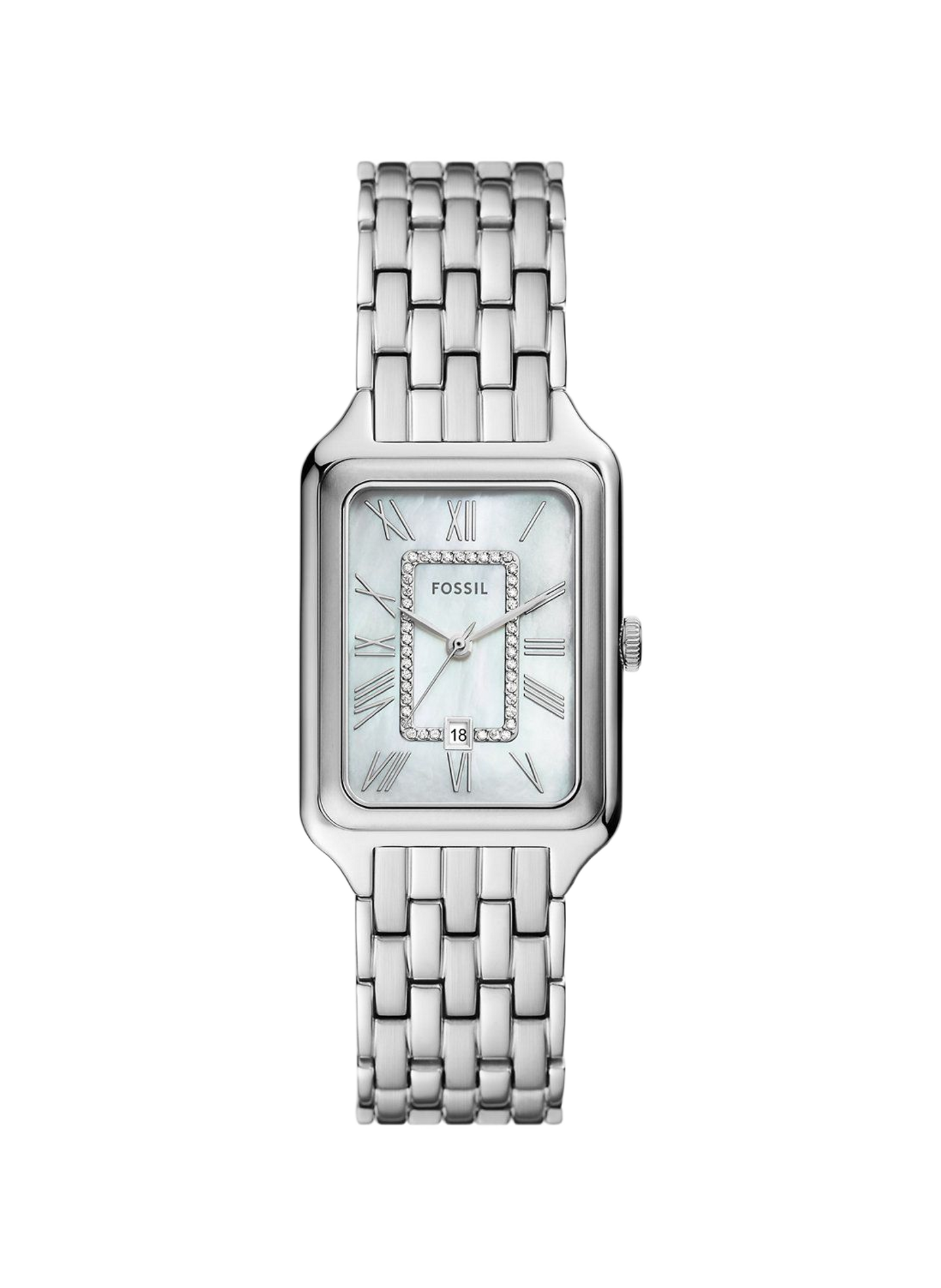 Montre quartz en acier inoxydable FOSSIL Blanc