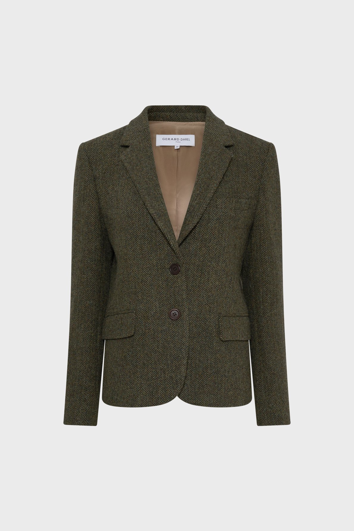 Veste à chevrons en laine - noelie GERARD DAREL Vert