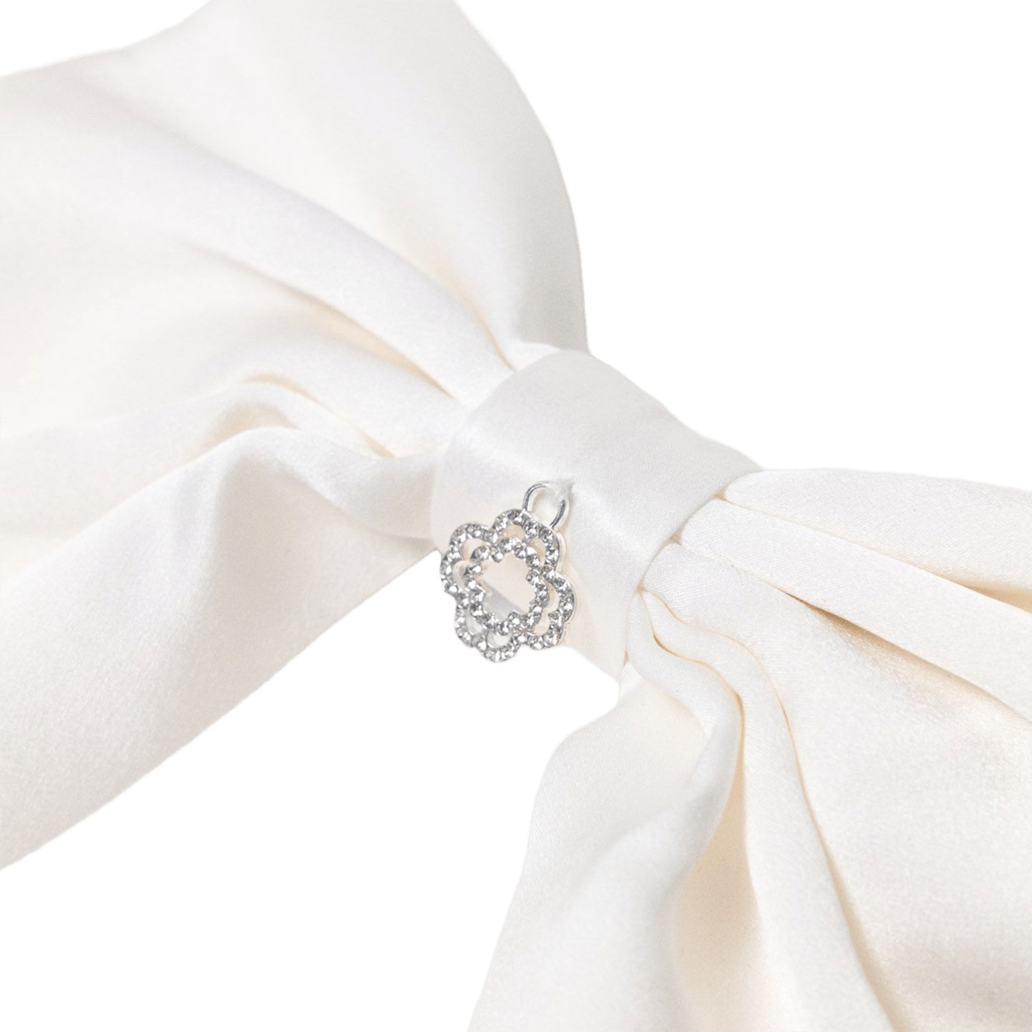 Barette noeud en soie MAJE Blanc