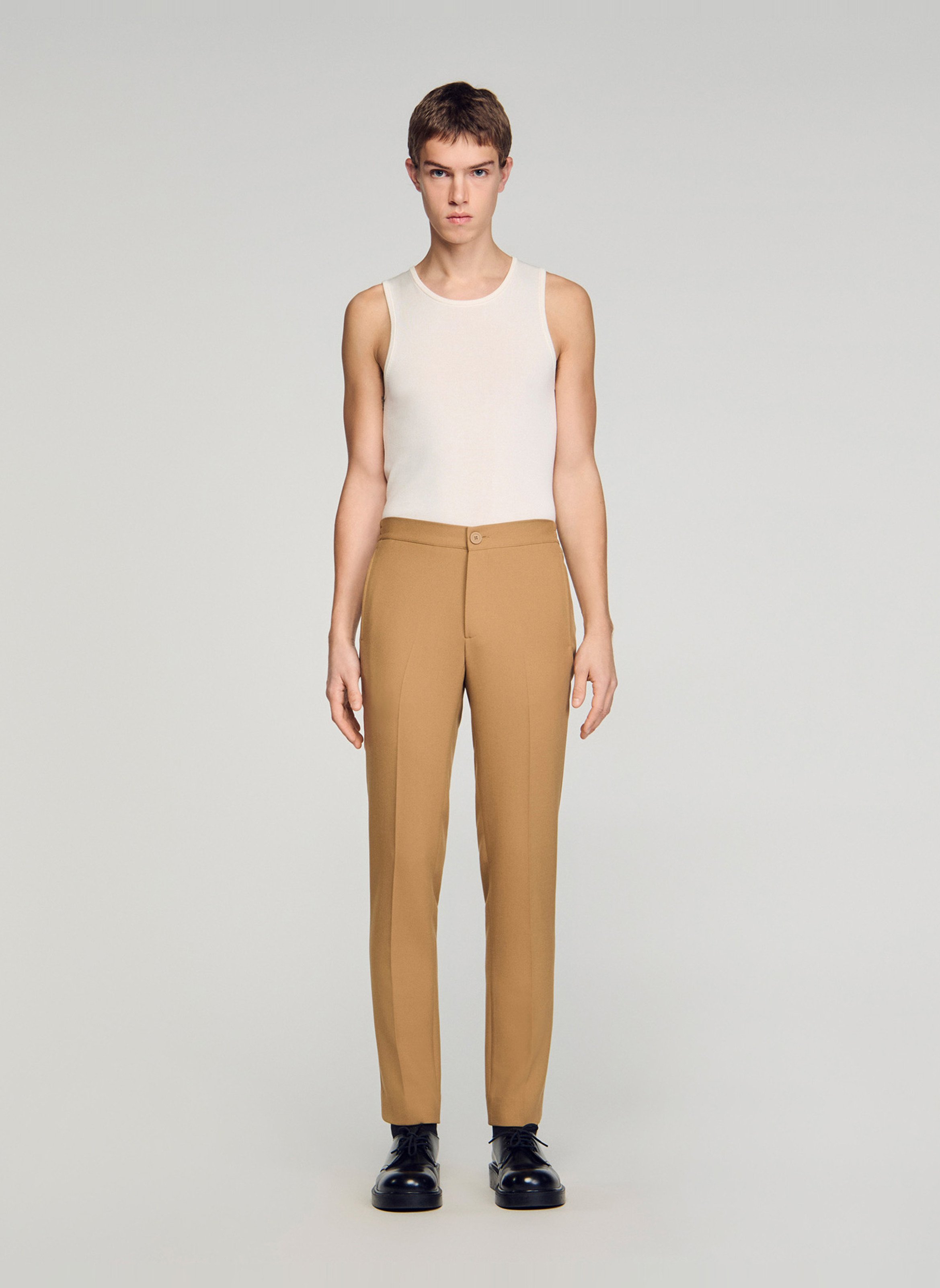 Pantalon droit SANDRO Beige