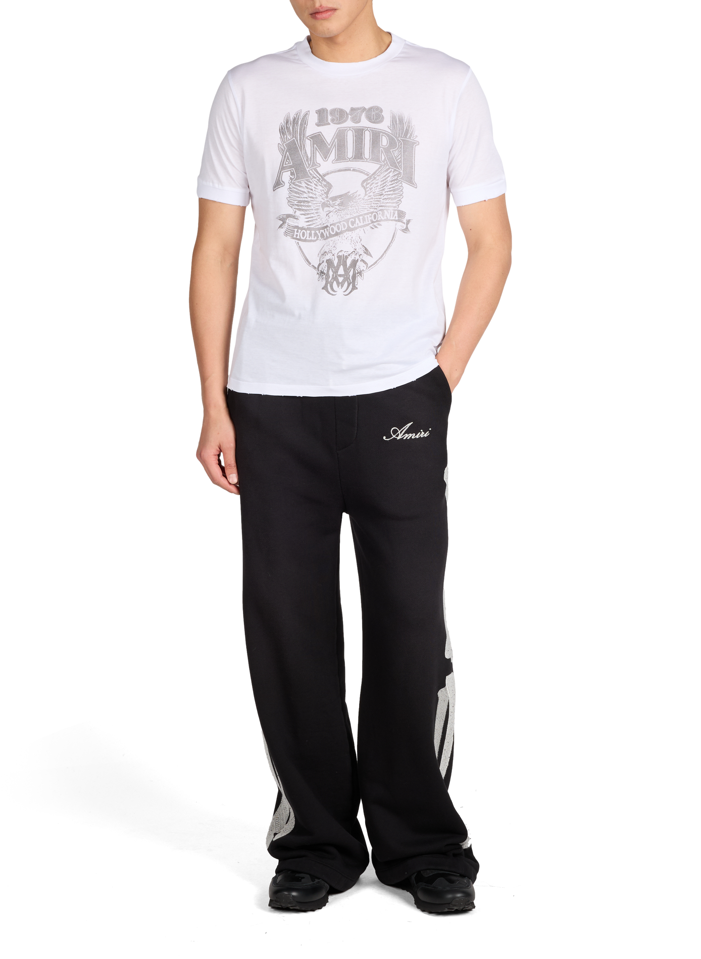 Embroidered cotton sweatpants AMIRI Black