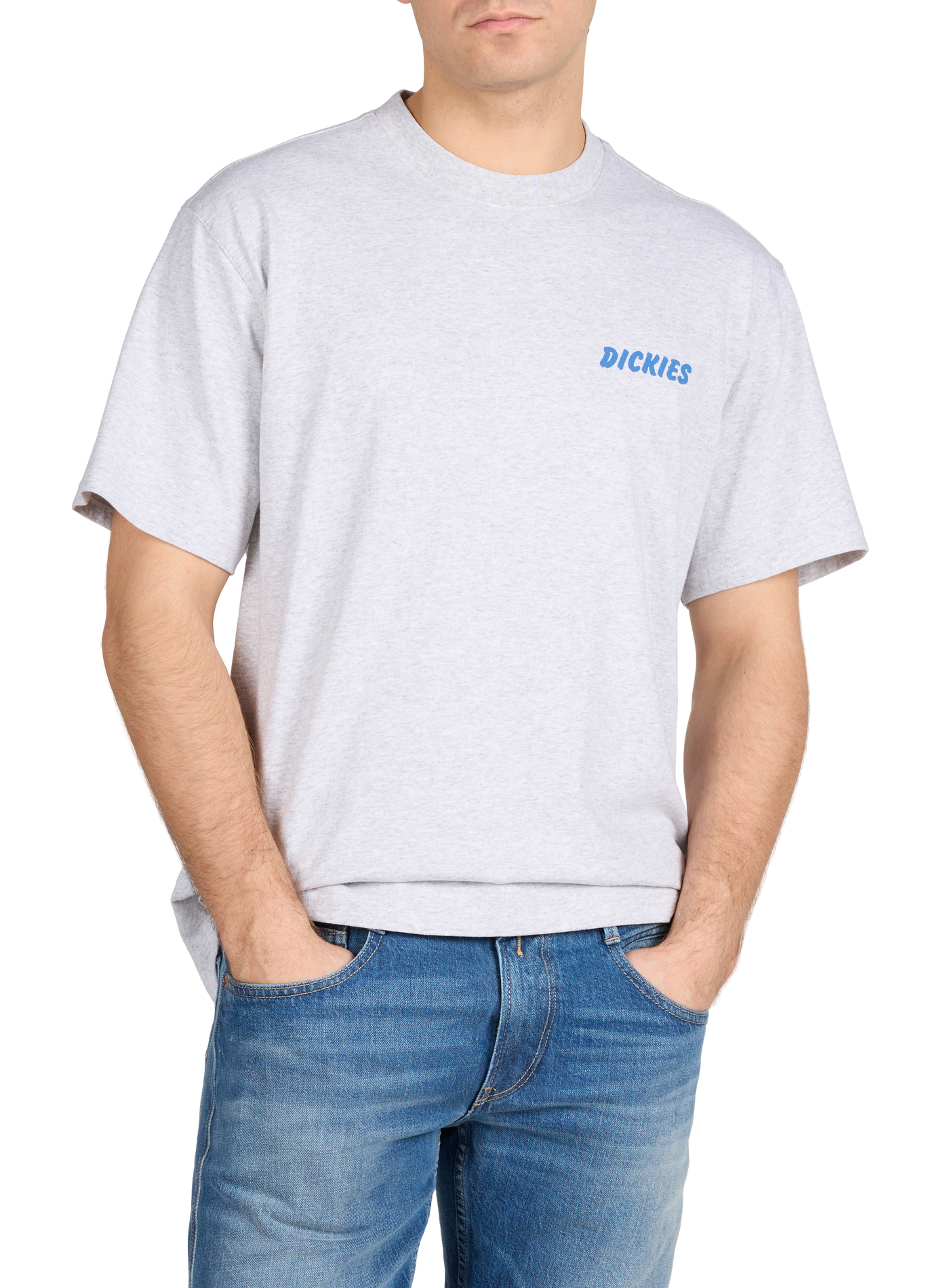 T-shirt imprimé à col rond en coton DICKIES Gris