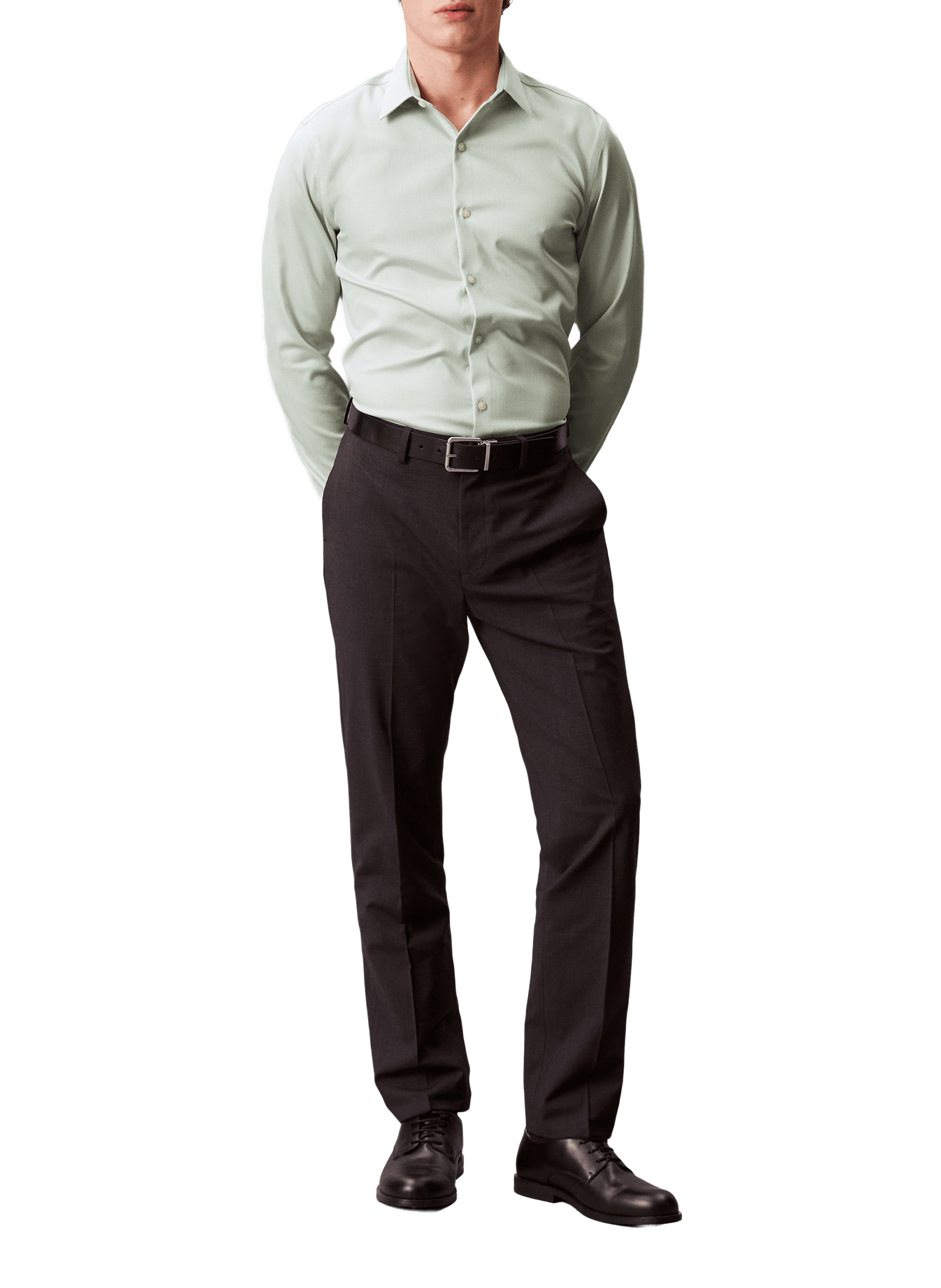 Slim cotton-blend shirt CALVIN KLEIN Green