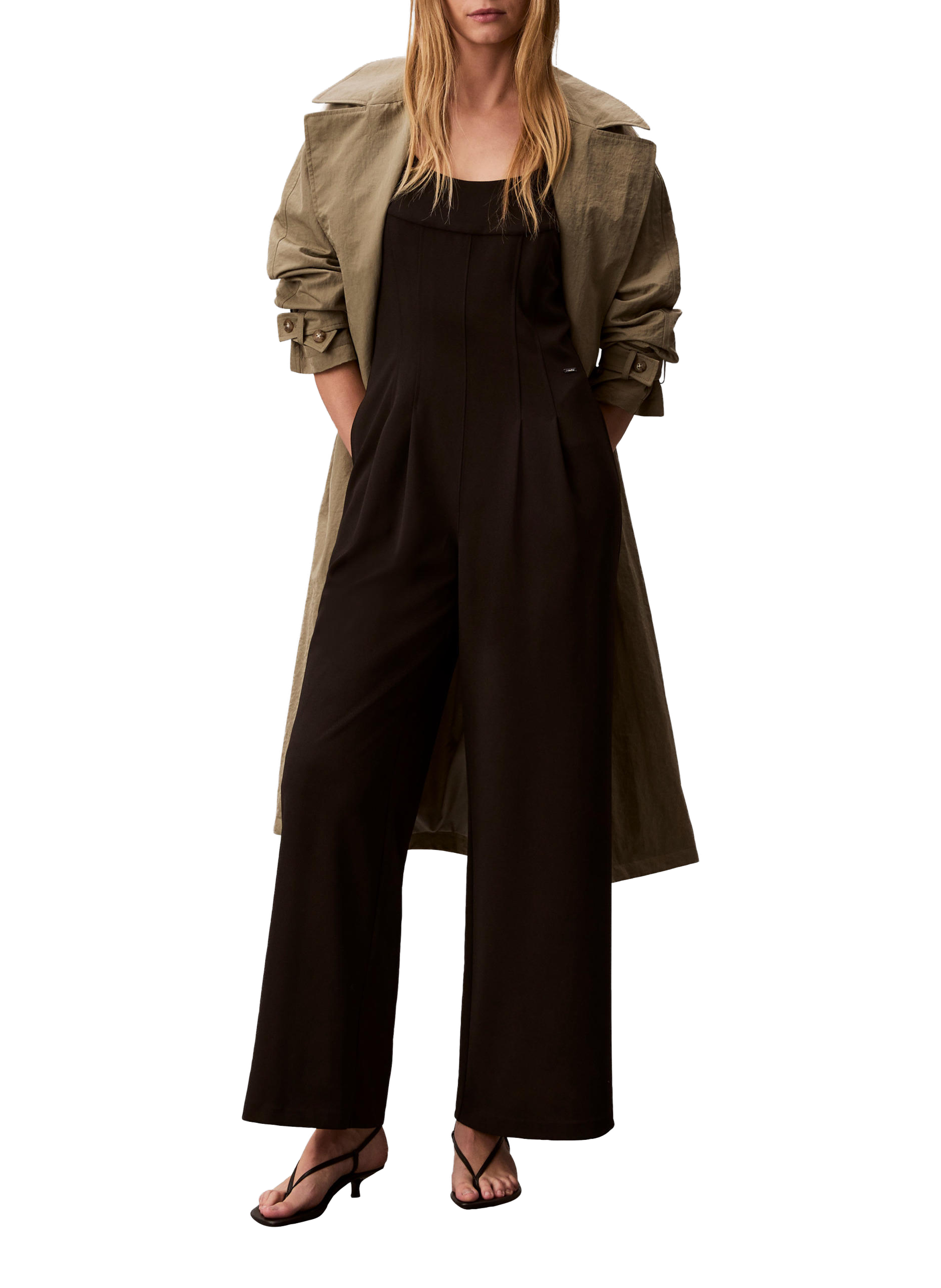 Sleeveless straight jumpsuit CALVIN KLEIN Black