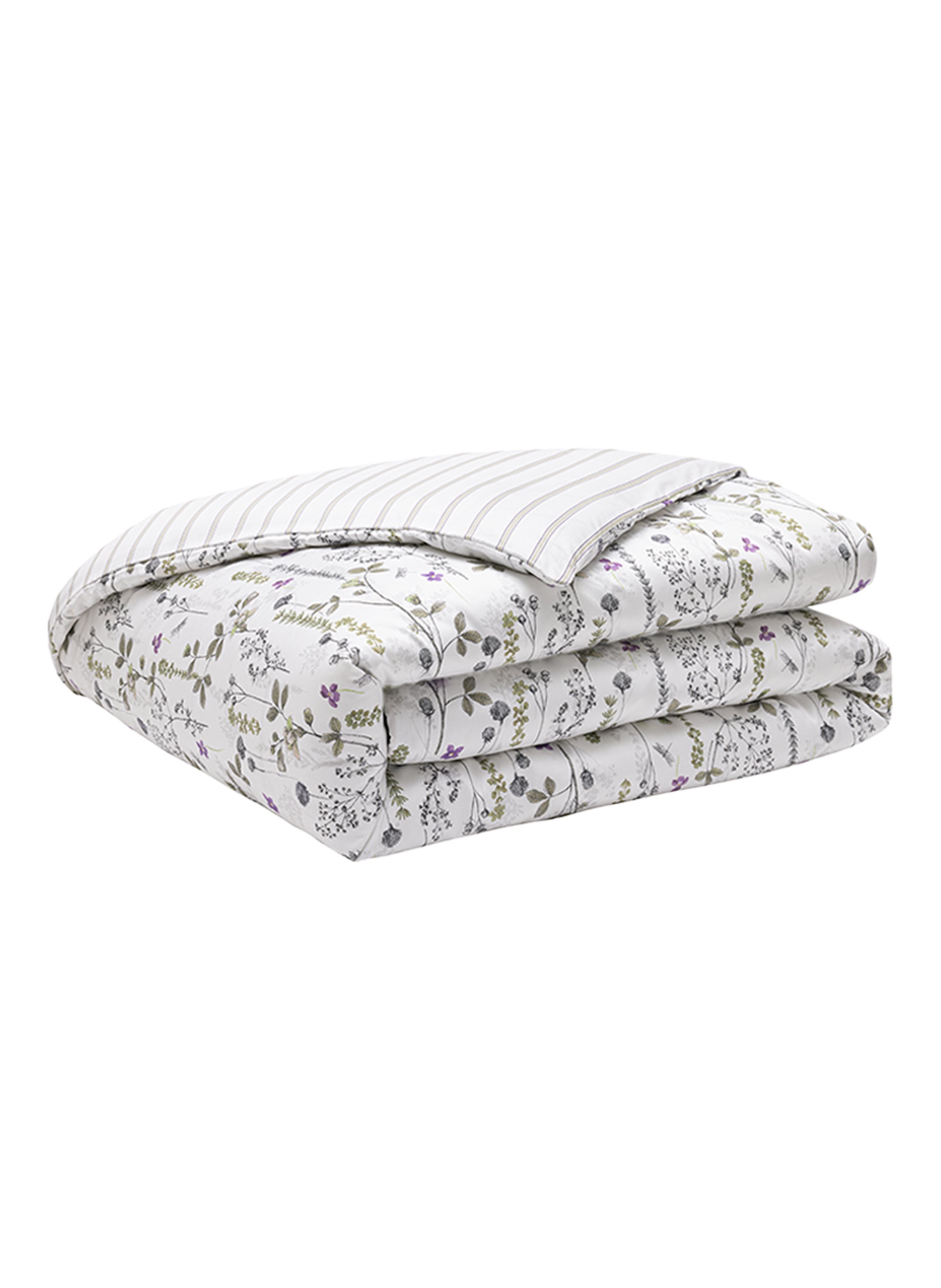Housse de couette imprimée en satin de coton bio, bucolique ALEXANDRE TURPAULT Blanc