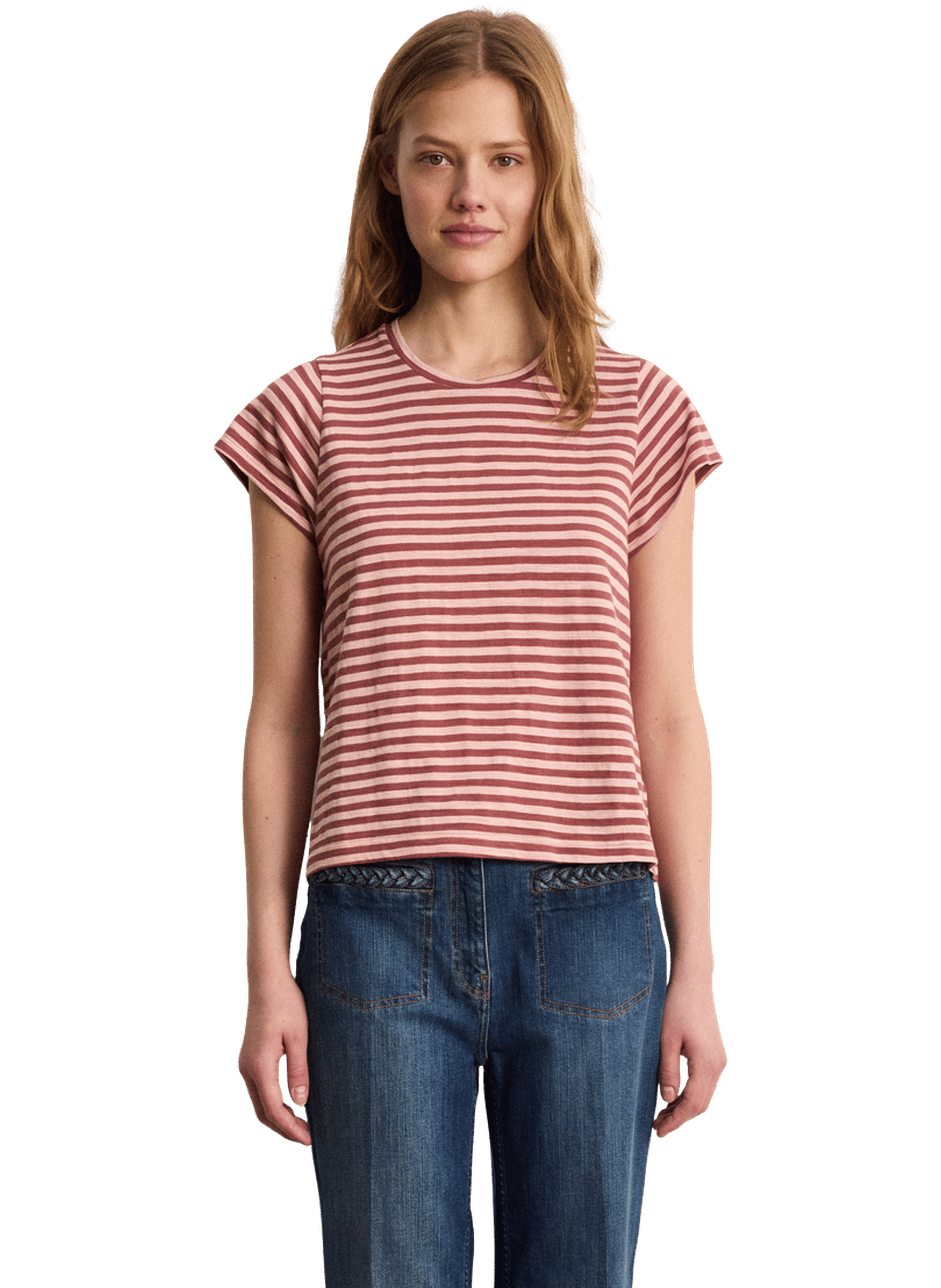 T-shirt rayé en coton - tina PABLO Rose