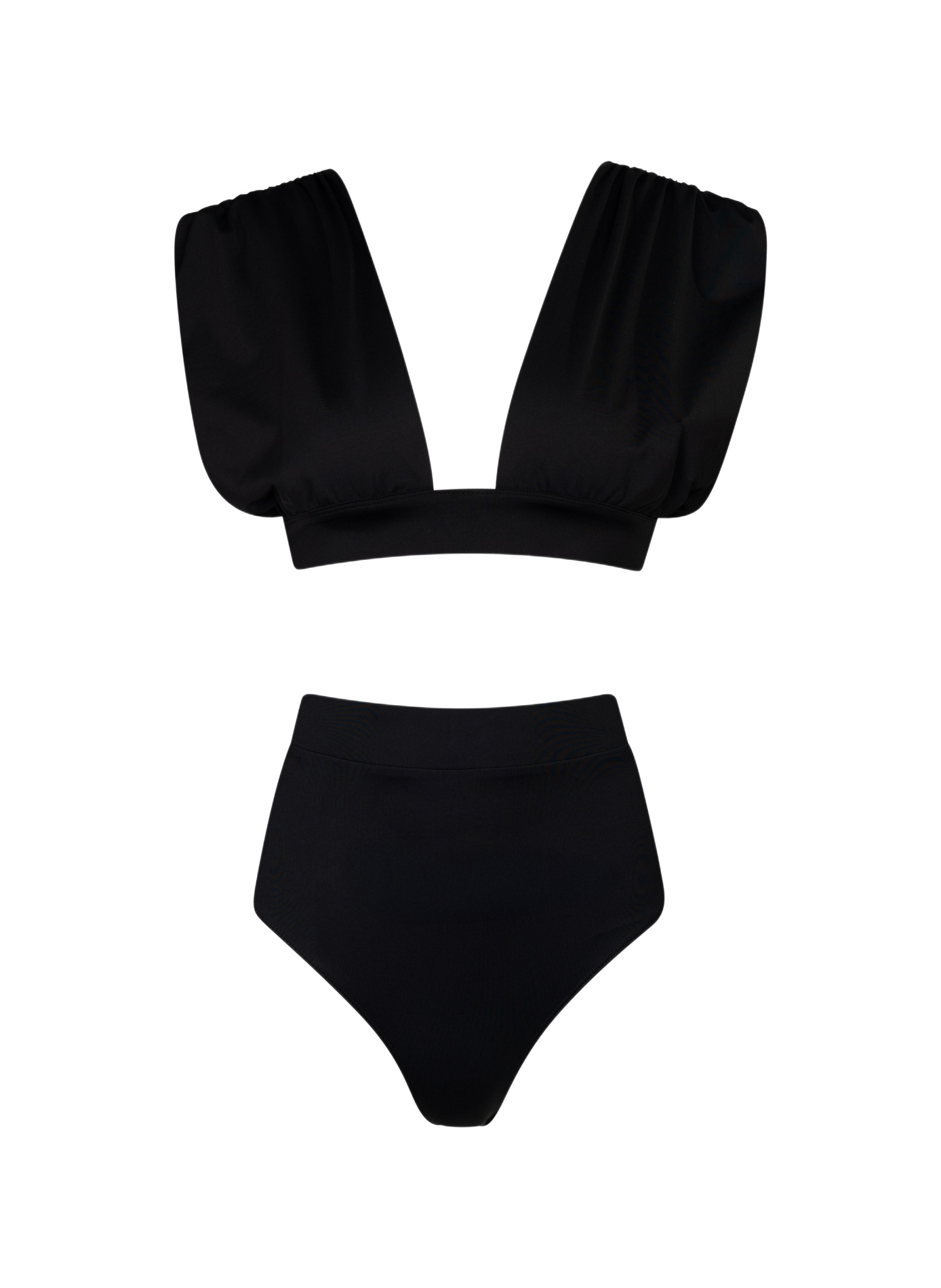 Maillot de bain deux pièces Monceau avec épaules drapées MAIO PARIS Noir