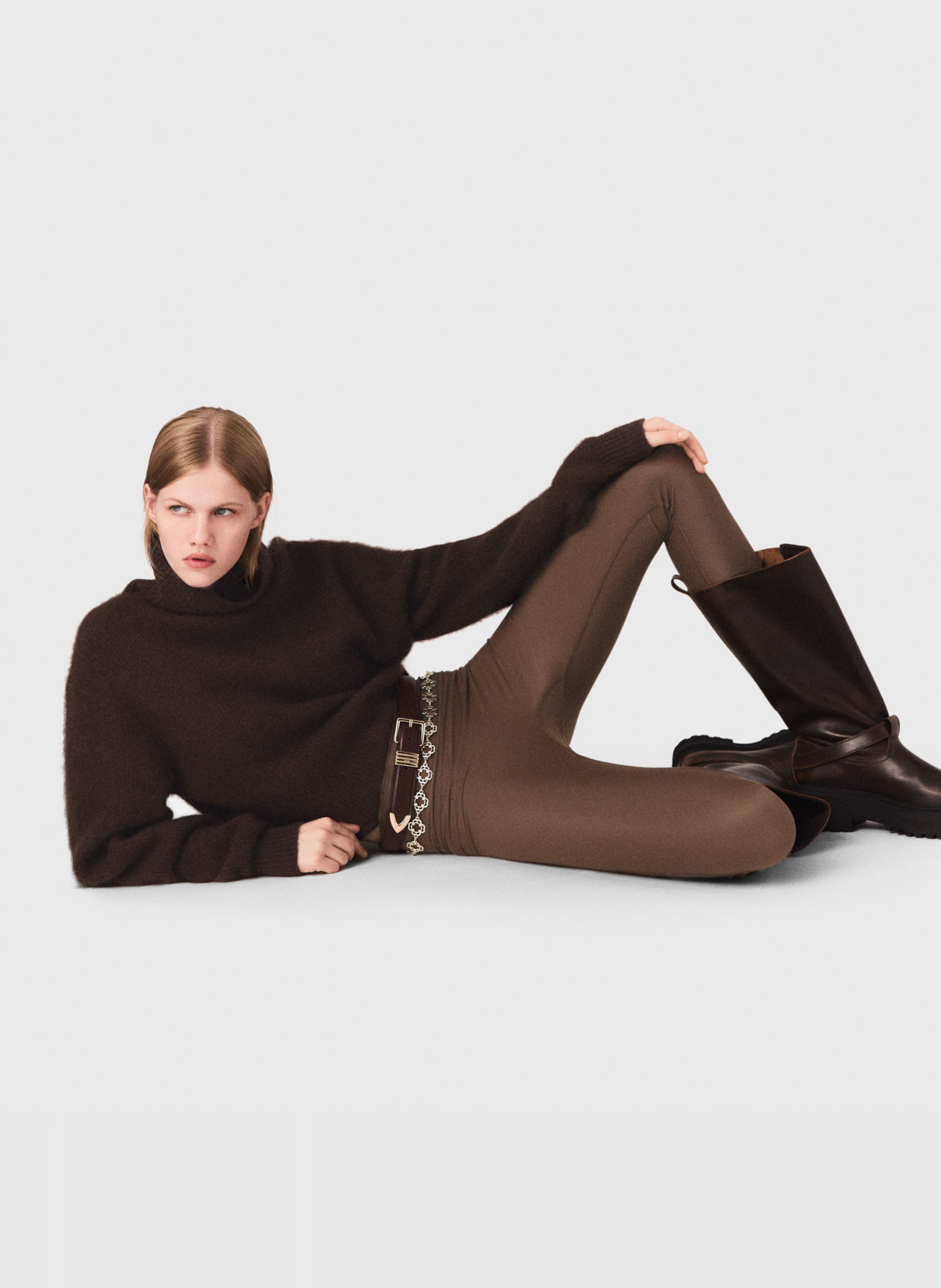 Legging de yoga MAJE Marron