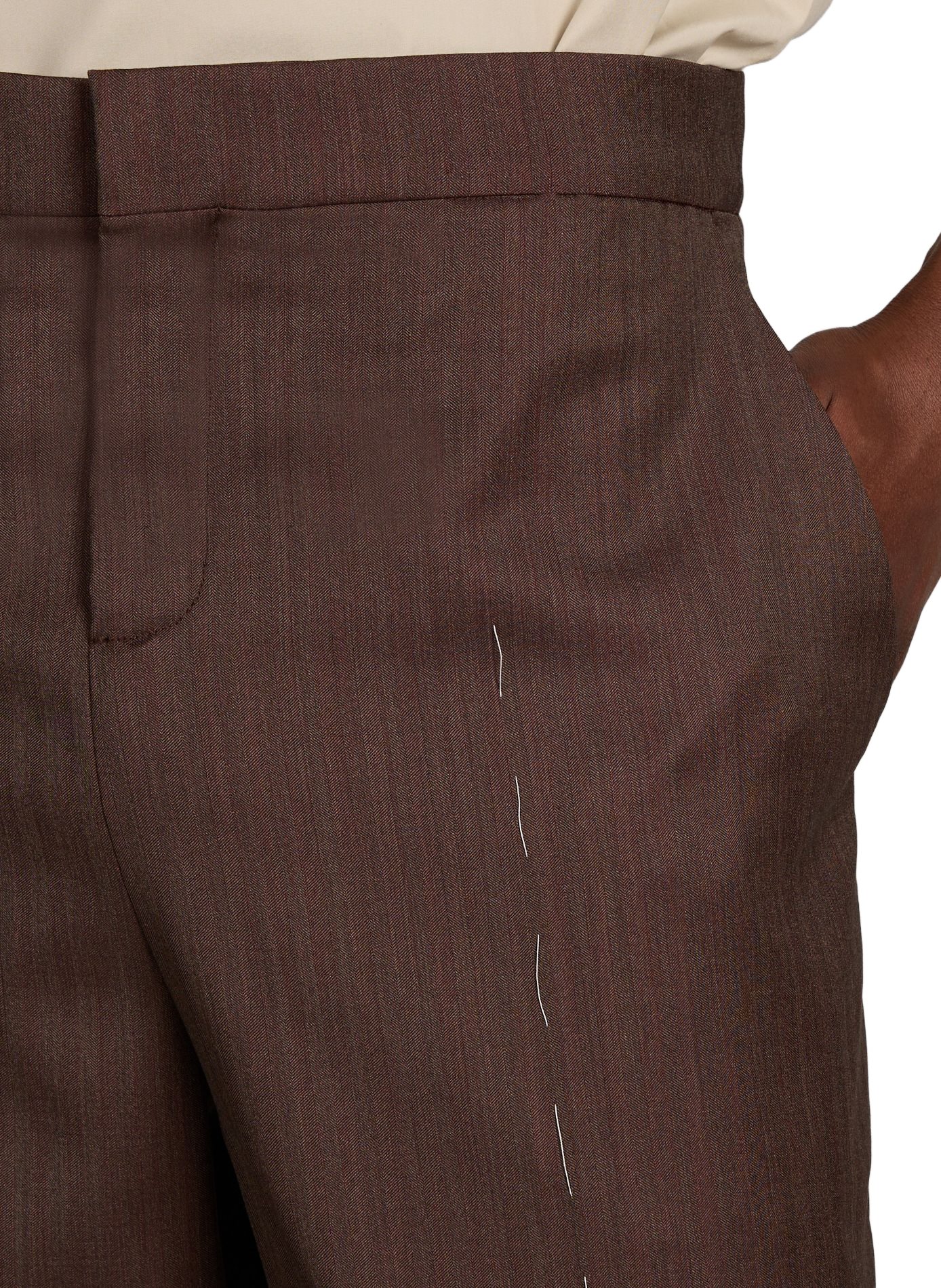 Wool and silk suit trousers SONIA CARRASCO Brown