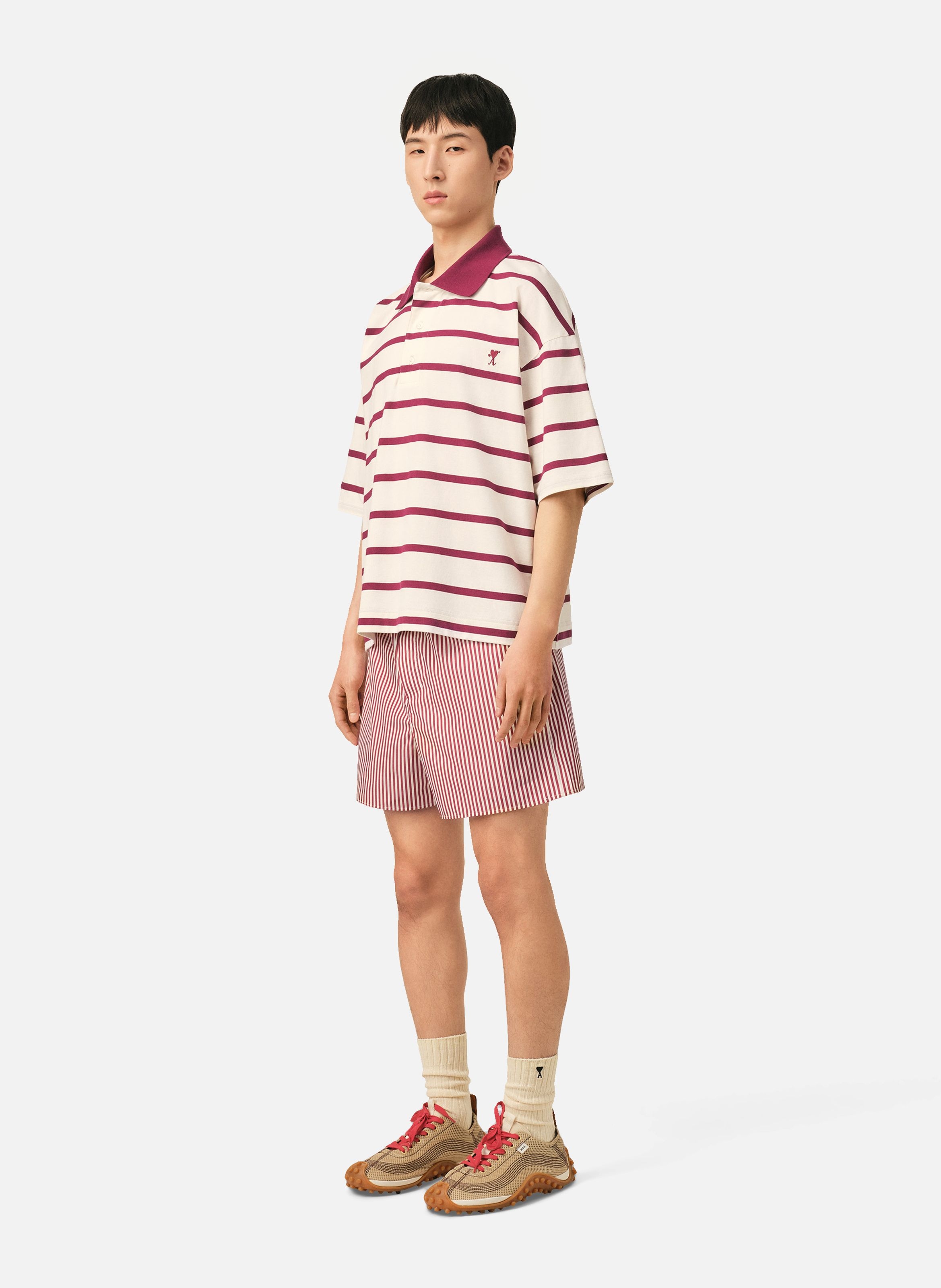 Polo ami de coeur flèche unisexe en coton AMI PARIS Blanc