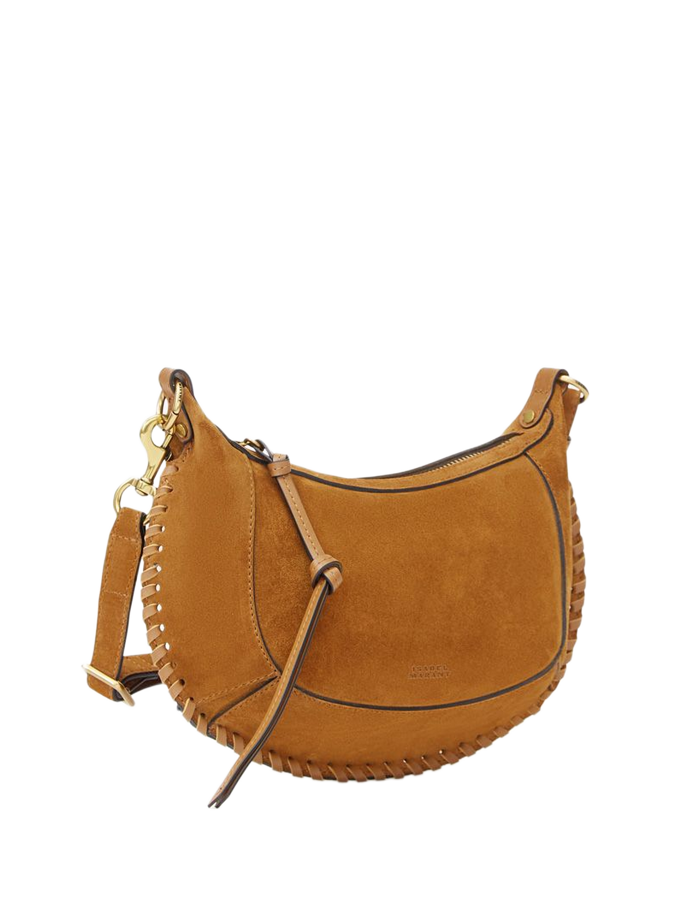 Oskan Moon handbag in braided suede calf leather ISABEL MARANT Brown