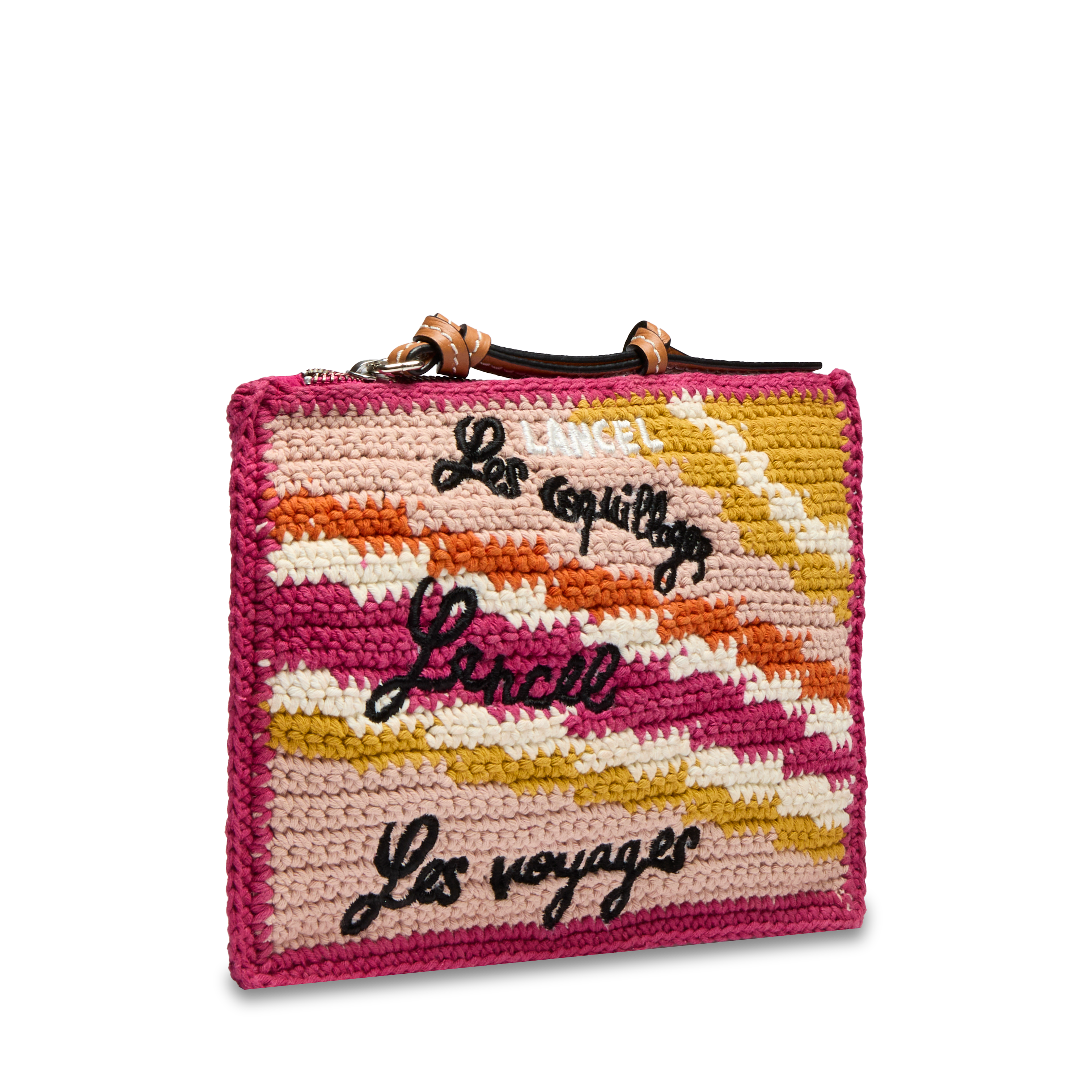 Zipped pouch summer mania small by lancel in cotton LANCEL Purple