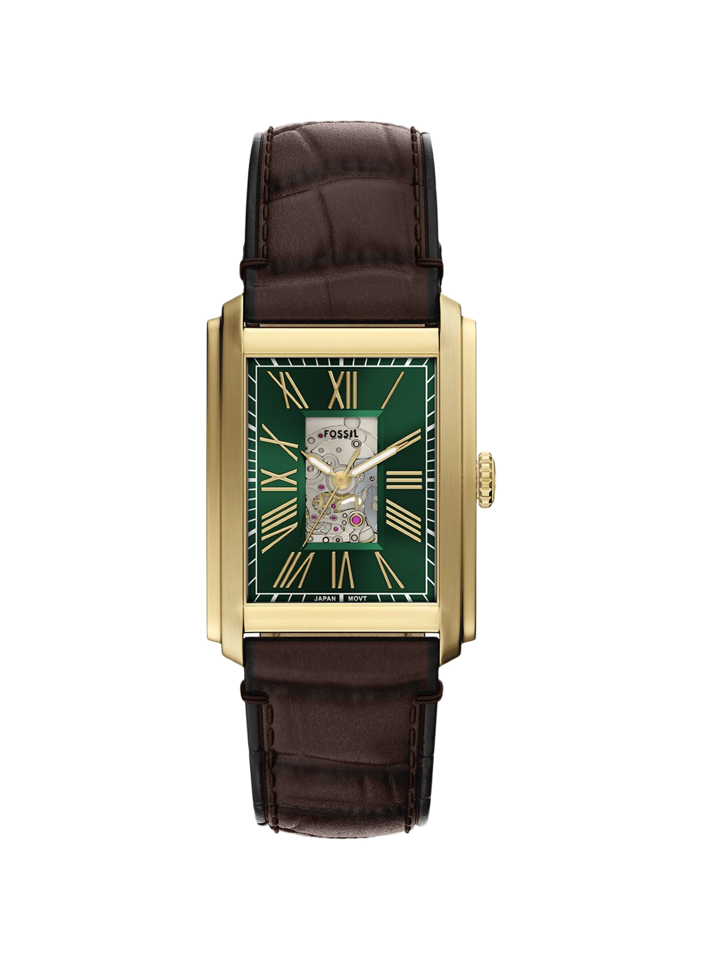 Montre analogique Automatic en cuir  FOSSIL Vert
