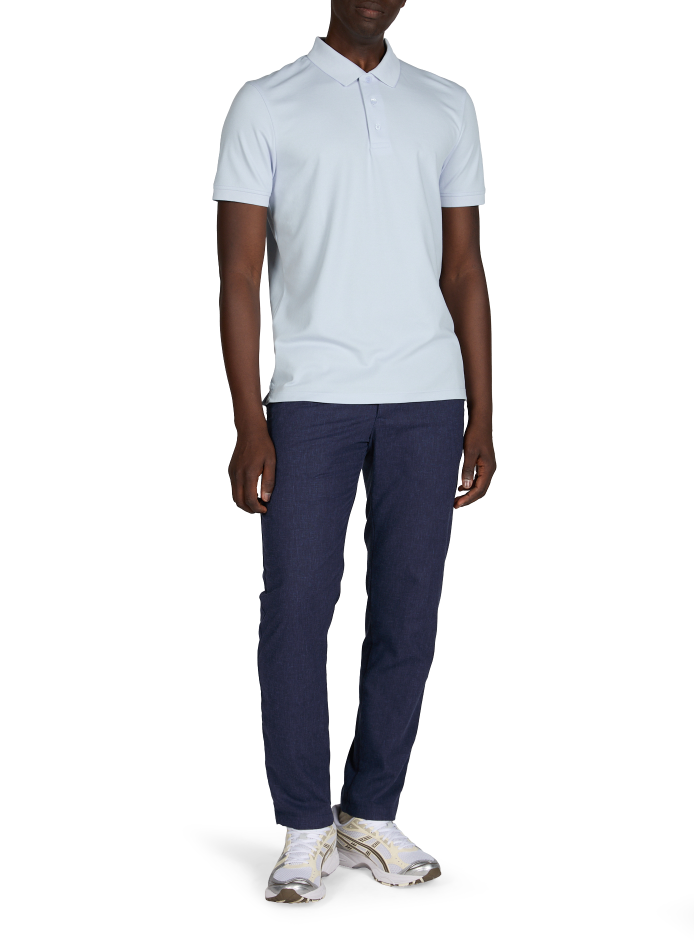 Solid short-sleeve polo in blended cotton STRELLSON Blue