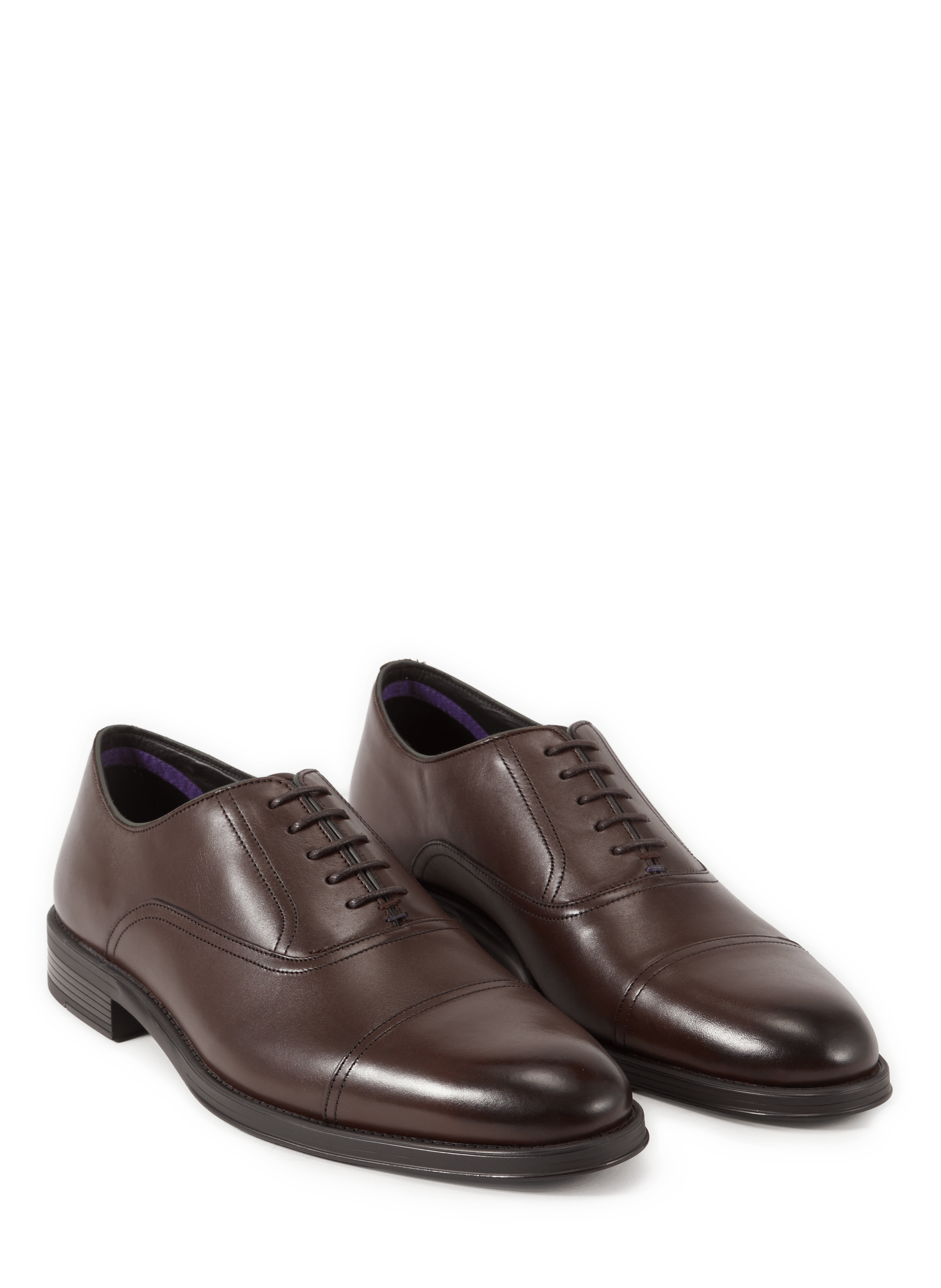 Calfskin leather lace-up loafers PAUL SMITH Brown