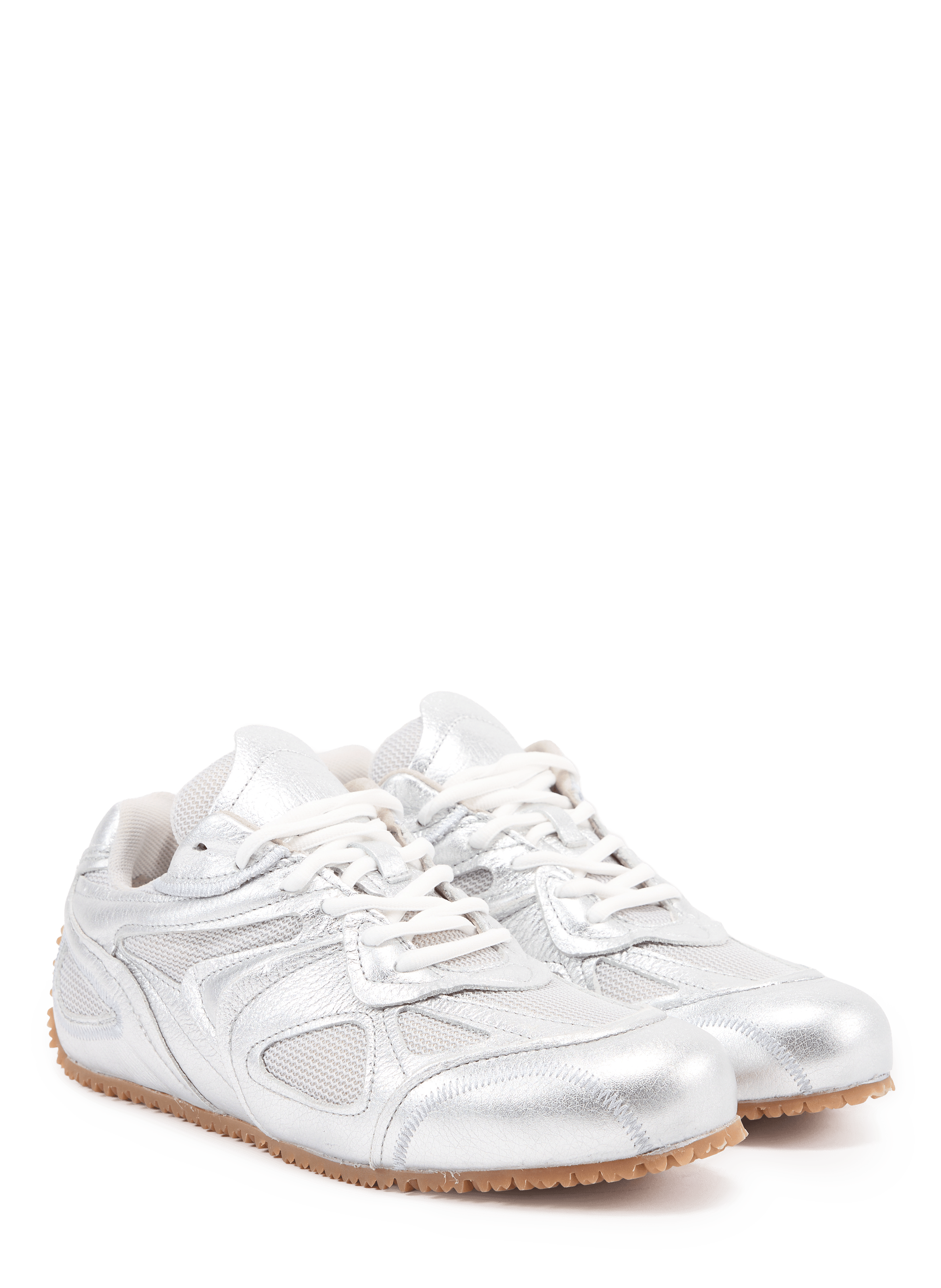 Baskets Slow Runner brillante en cuir mélangé AXEL ARIGATO Argent