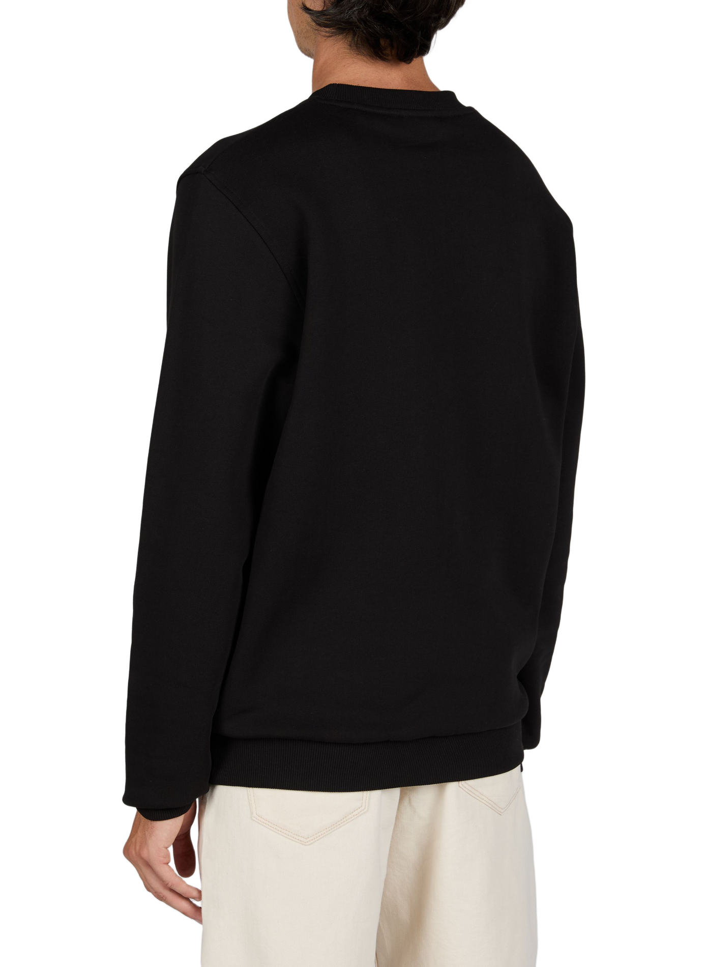 Straight sweatshirt with embroidered logo in cotton LES DEUX Black
