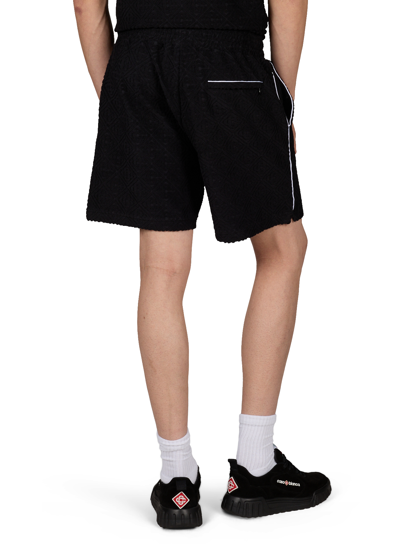Textured short in cotton blend terry fabric CASABLANCA PARIS Black