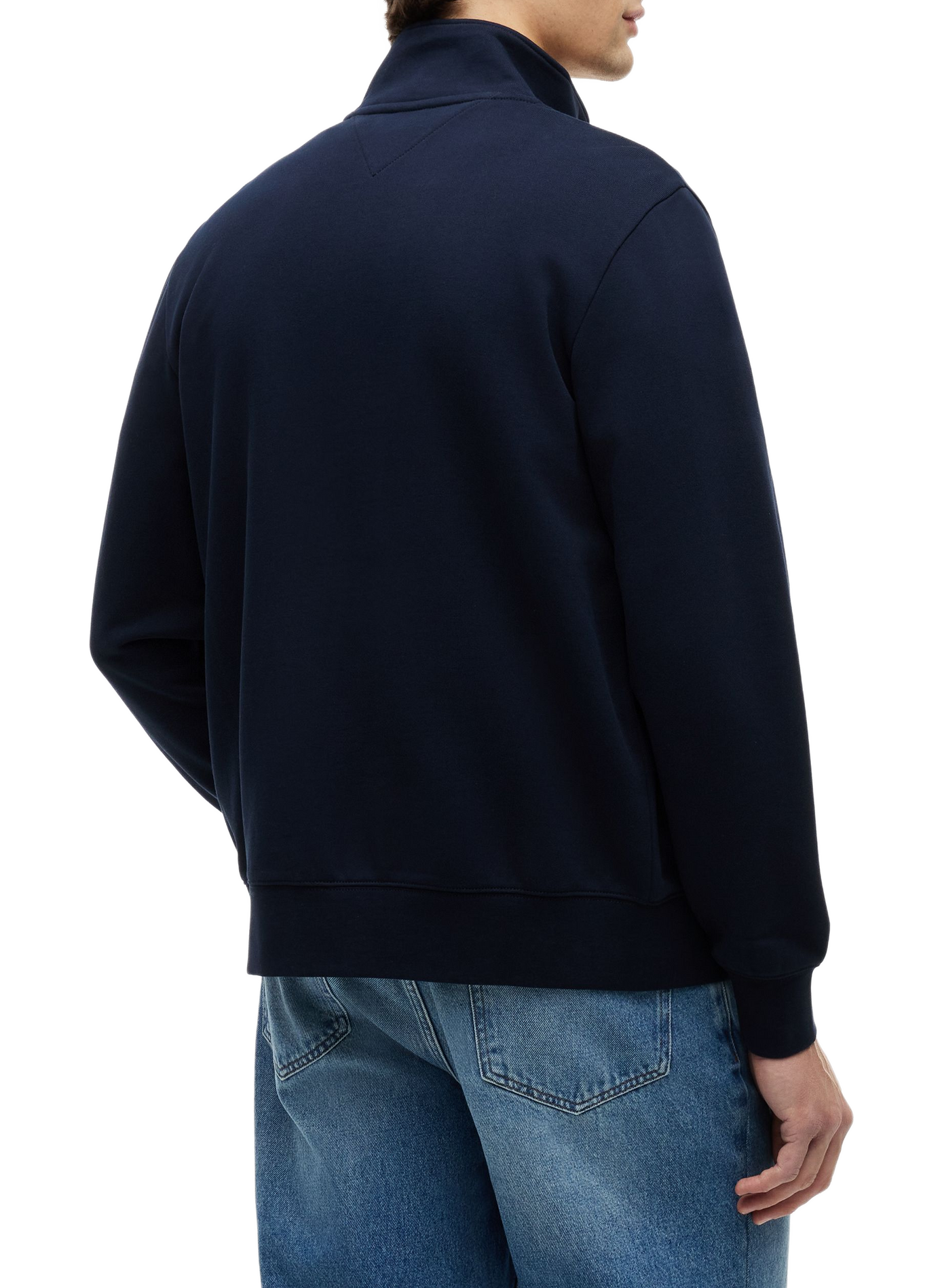 Sweat zippé à logo en coton TOMMY HILFIGER Bleu