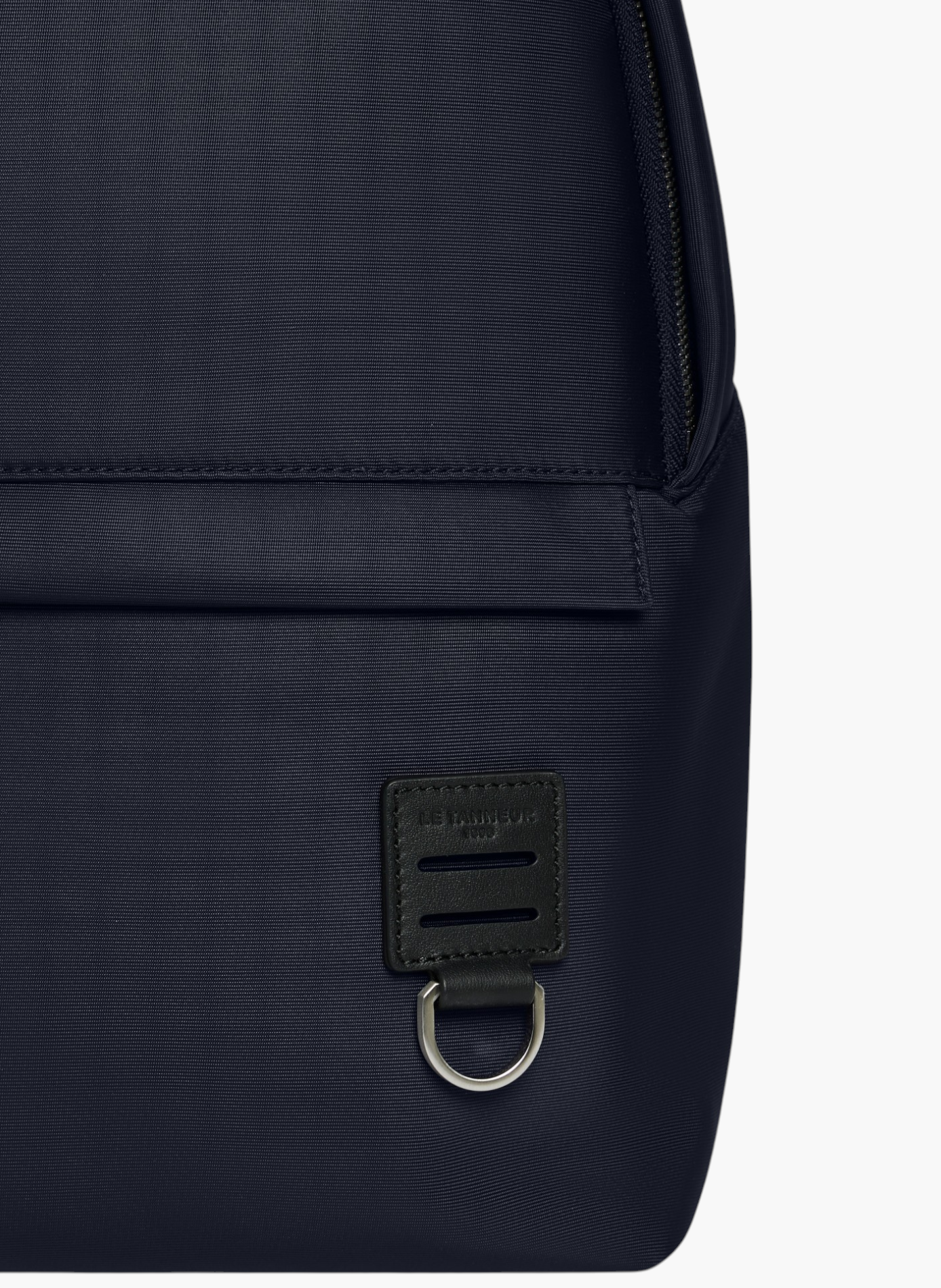 Sac à dos zippé basile en toile nylon et cuir lisse LE TANNEUR Bleu