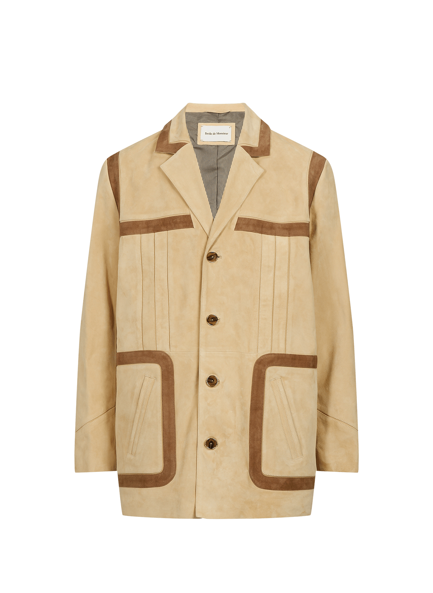 Leather blazer jacket DROLE DE MONSIEUR Beige