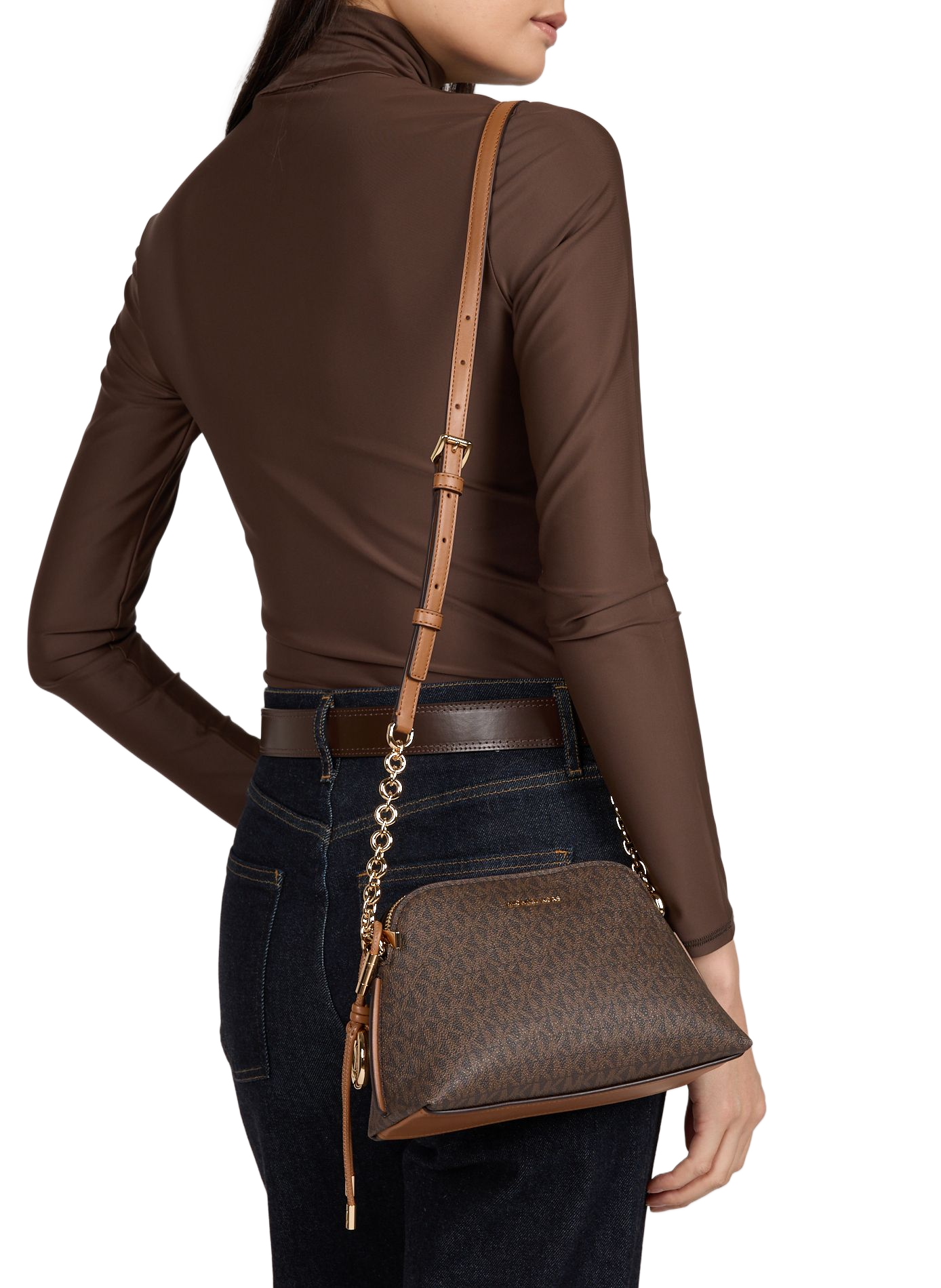 Sac à bandoulière Freddie monogrammé MICHAEL KORS Marron