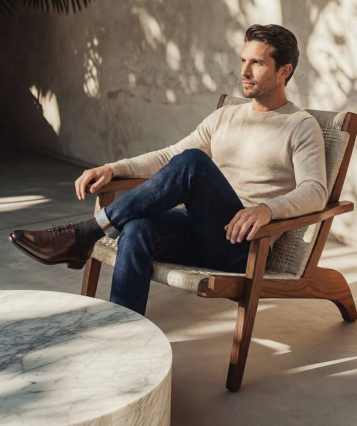 Derby cuir elvis FINSBURY Marron