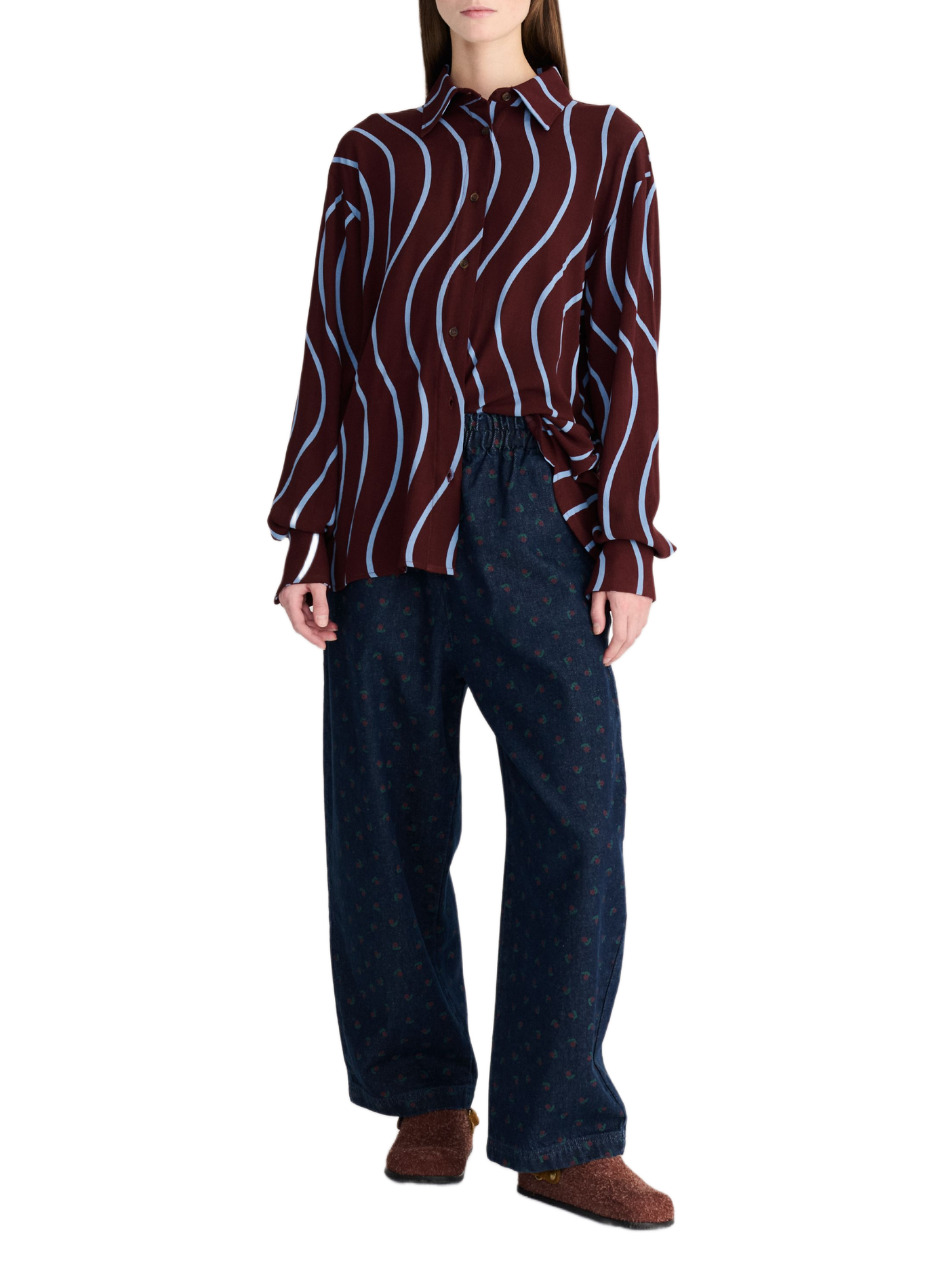 Printed fluid straight shirt BOBO CHOSES Red