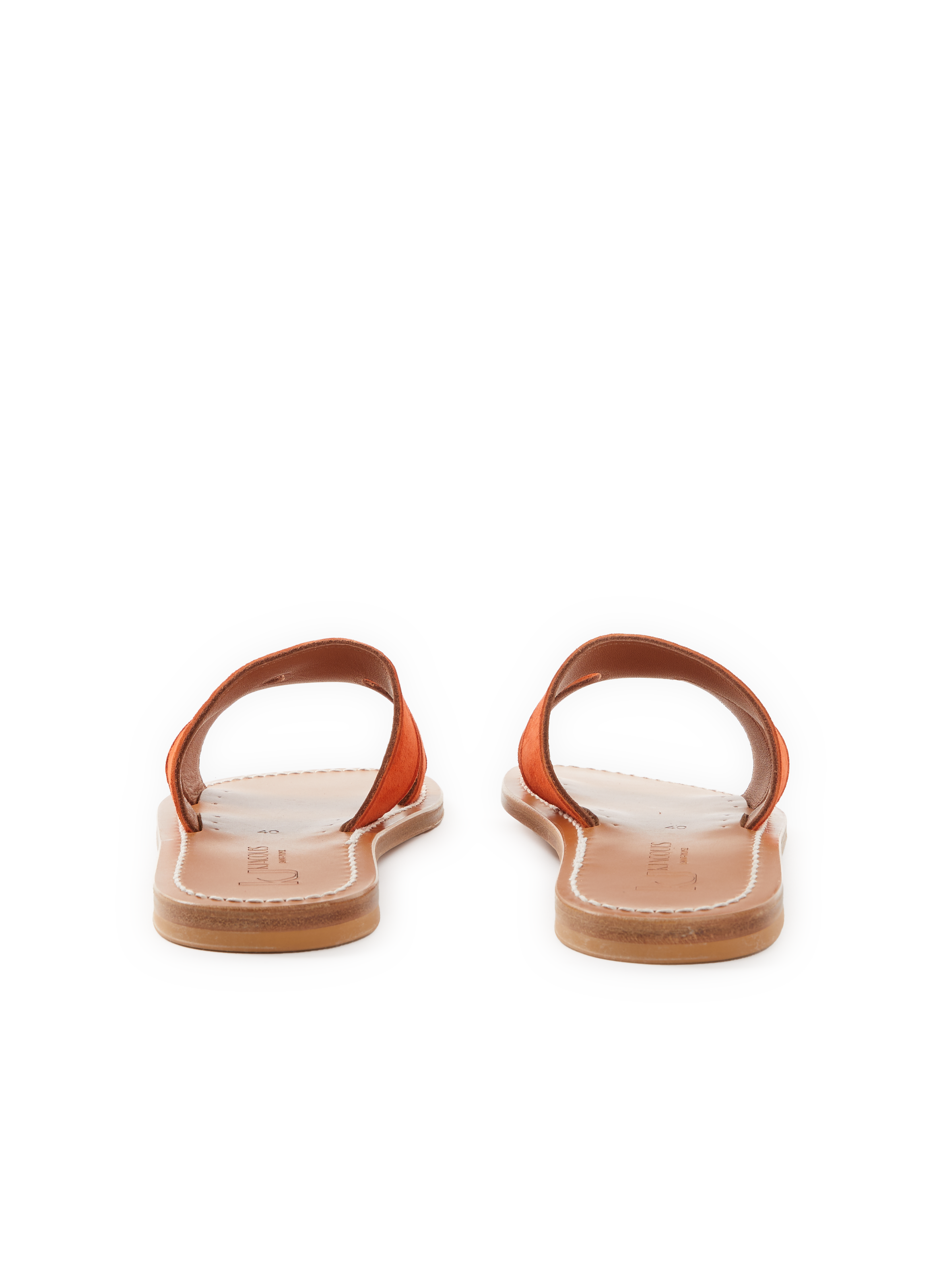 Sandales plates en cuir K. JACQUES Orange