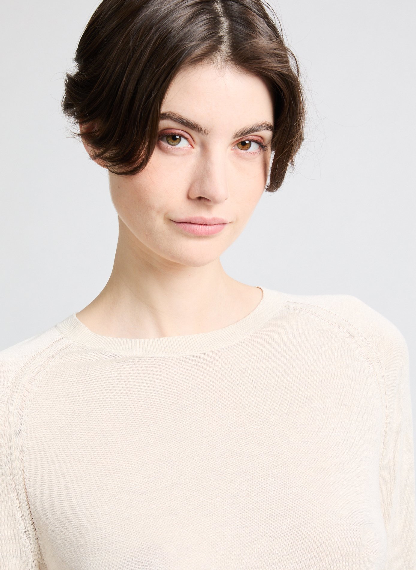 Pull à col rond Beige