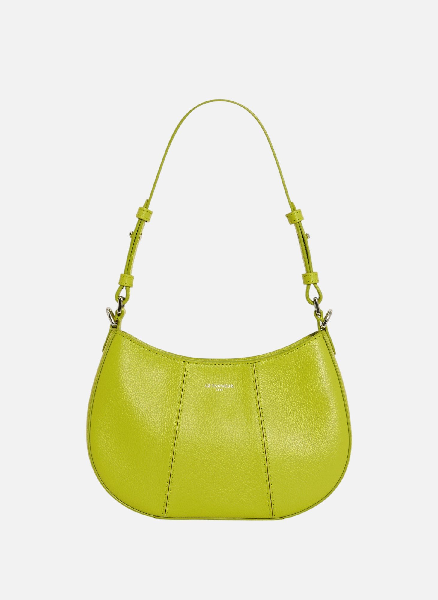 Petit sac demi-lune juliette en cuir grainé LE TANNEUR Vert