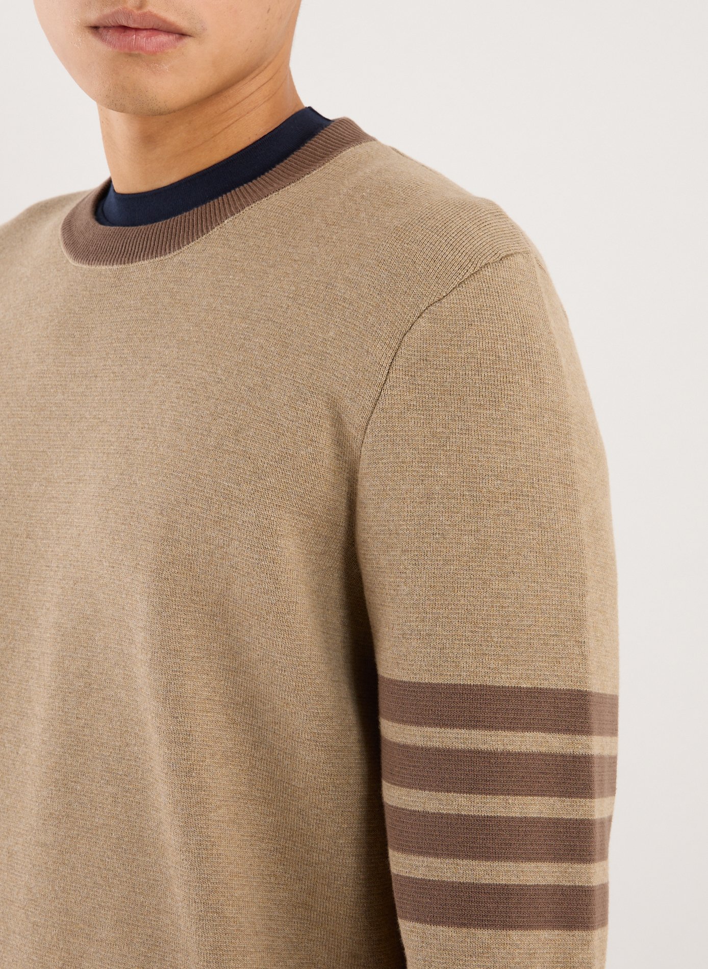 Cotton striped sweater THOM BROWNE Brown