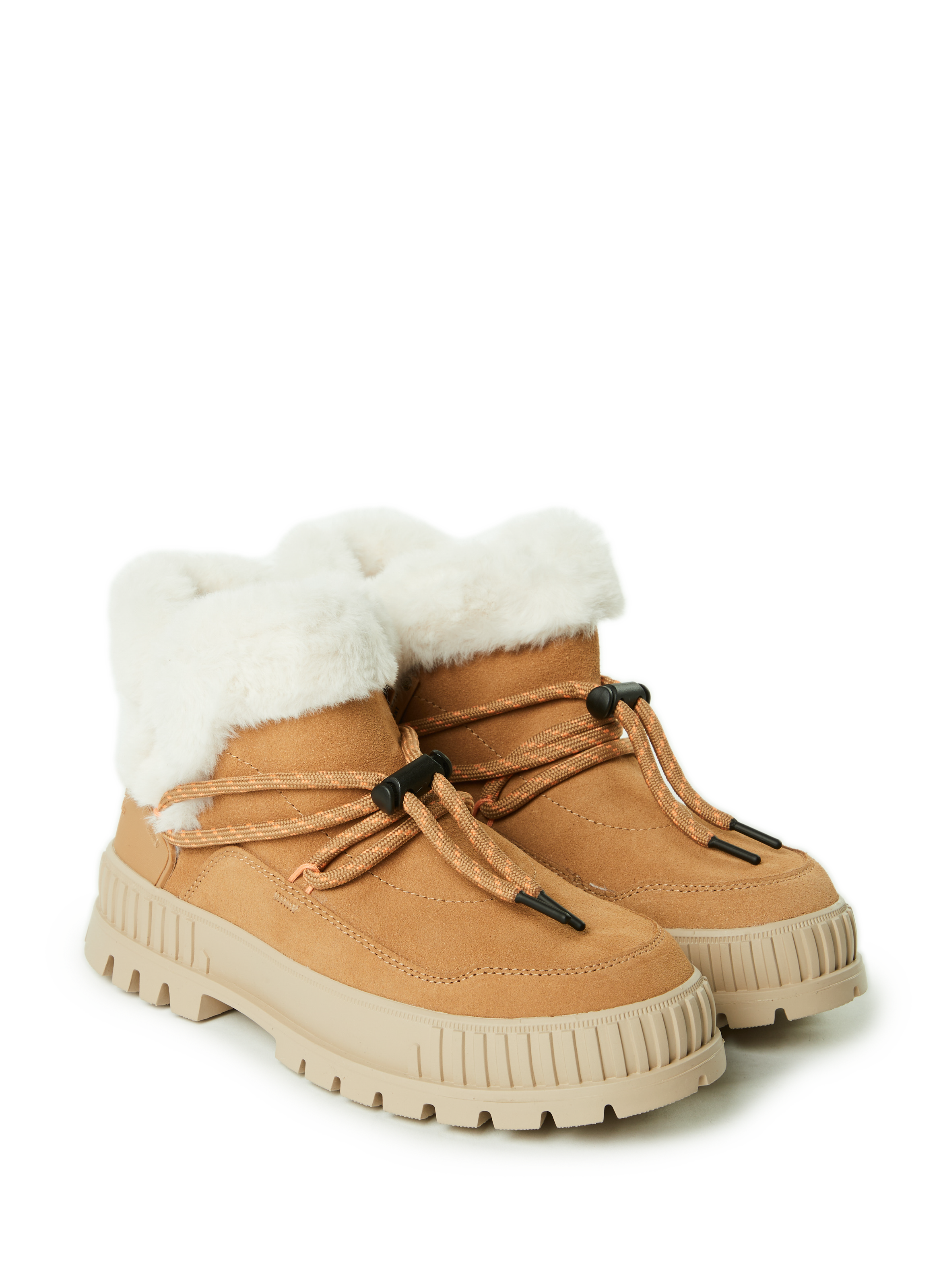 Boots fourrées en cuir PALLADIUM Marron