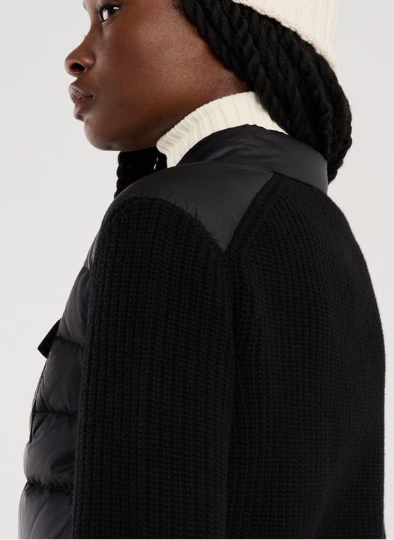 Quilted zip-up cardigan | Black by MONCLER Quilted zip-up cardigan Black