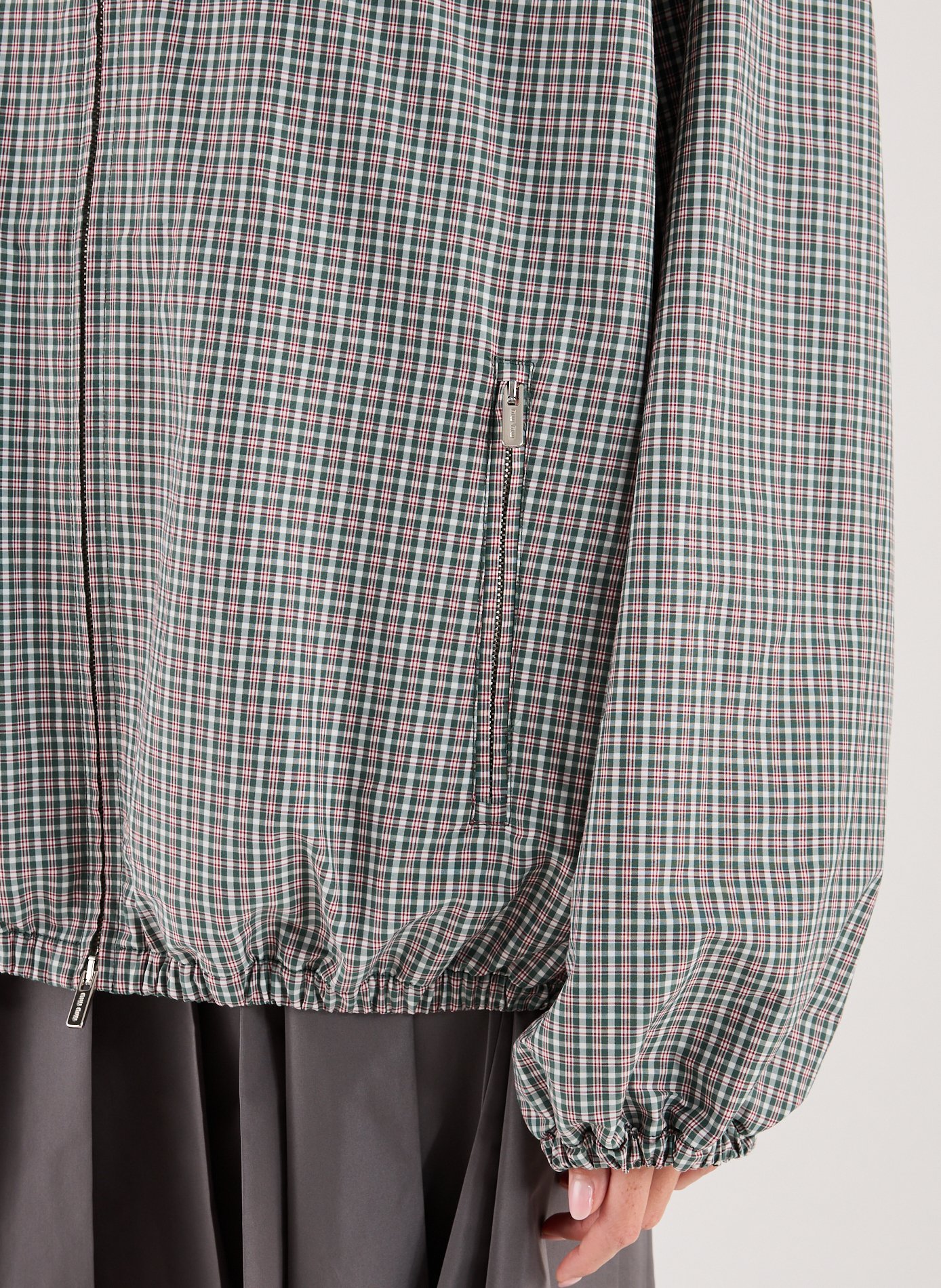 Blouson à carreaux MIU MIU Gris