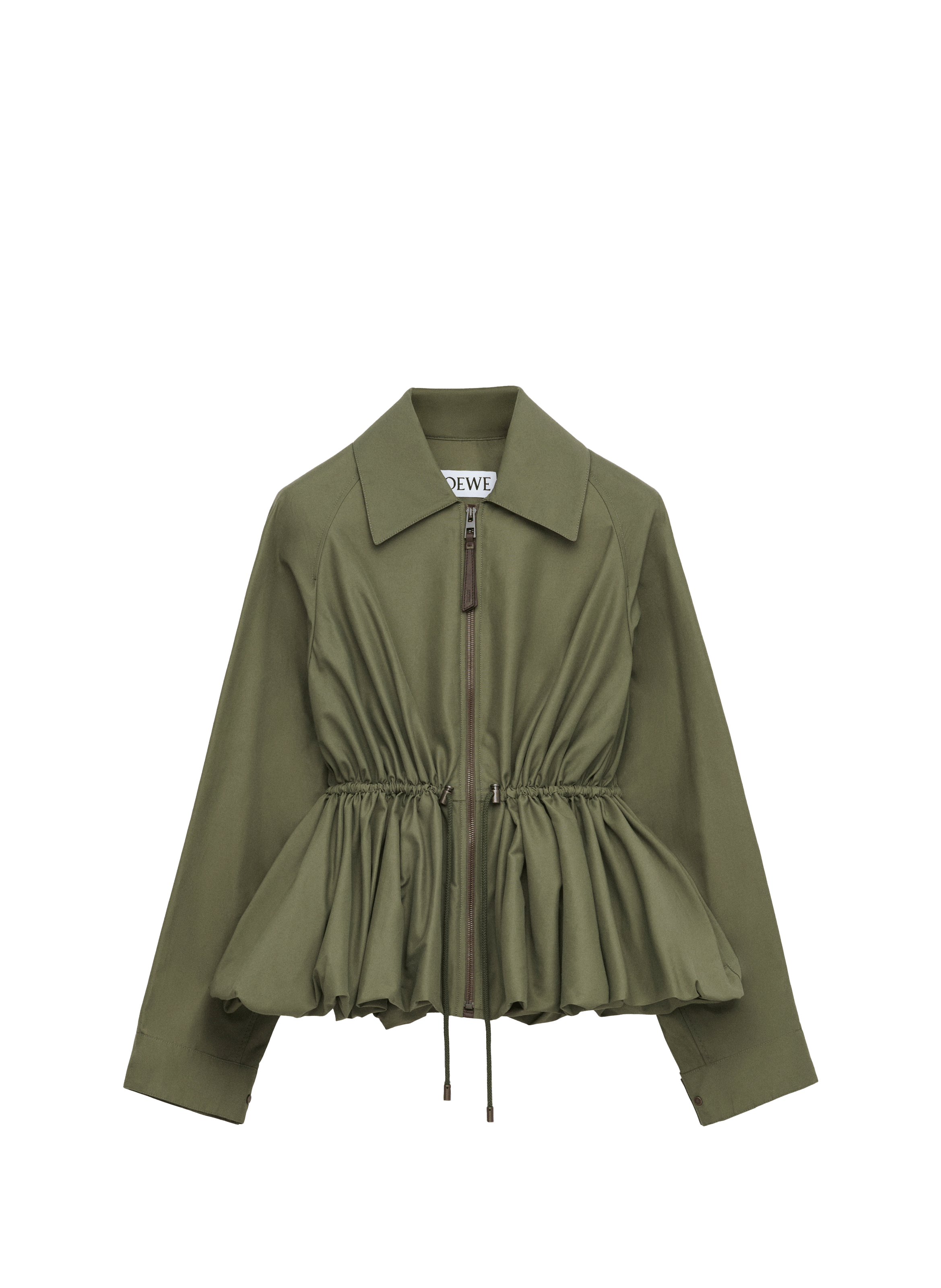 Fitted jacket in mixed leather and cotton LOEWE Green