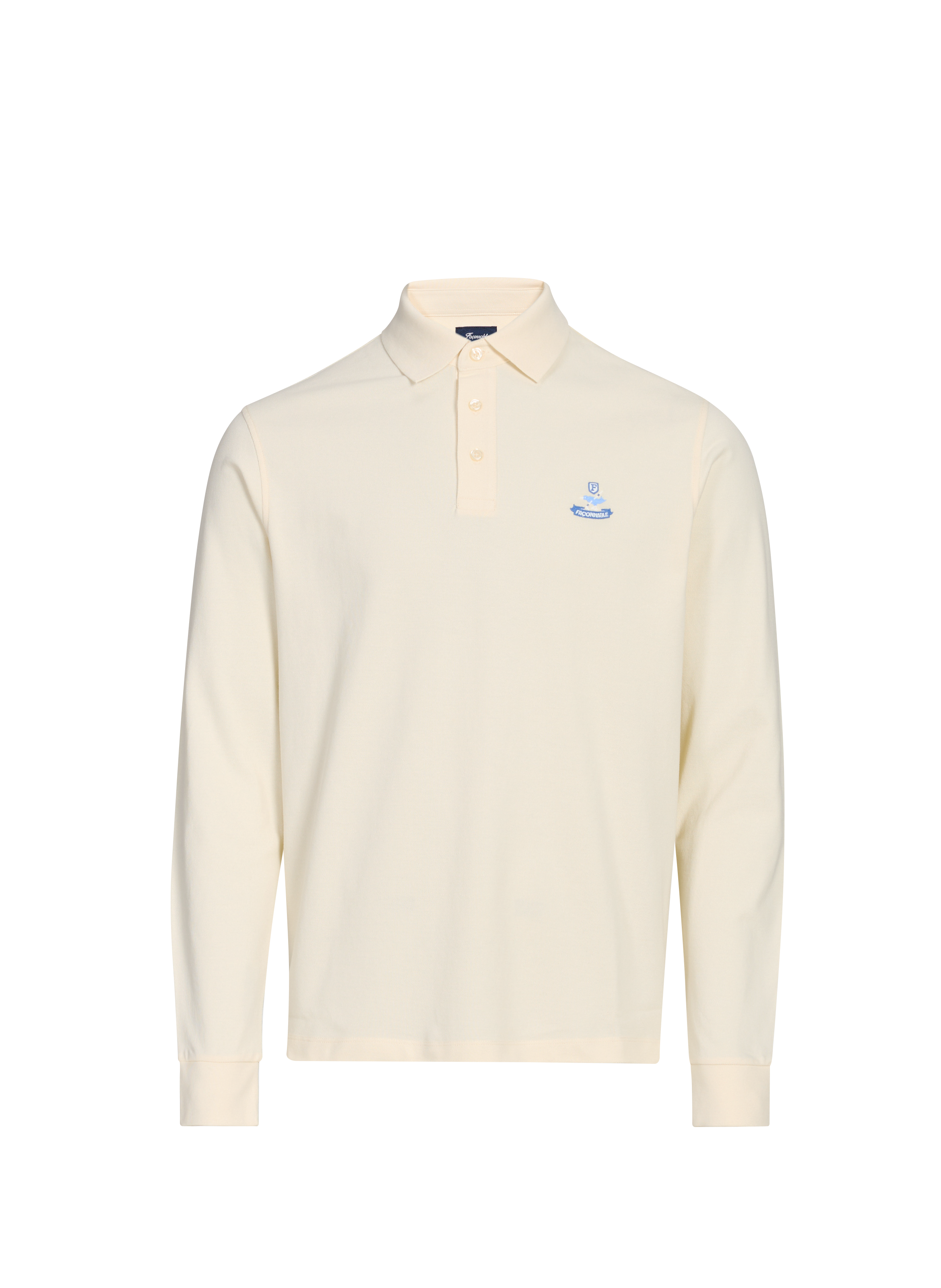 Polo à manches longues en coton FACONNABLE Blanc