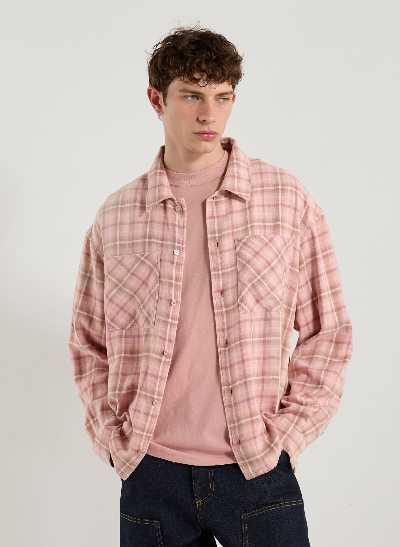 REPRESENT Chemise à carreaux en coton Rouge