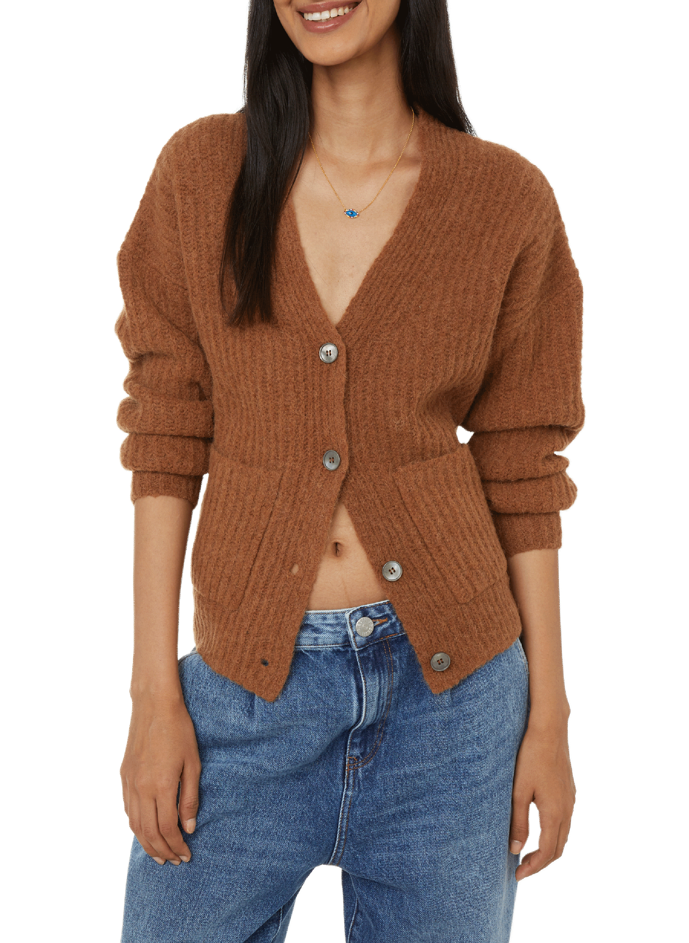 LEON & HARPER Wool cardigan Brown