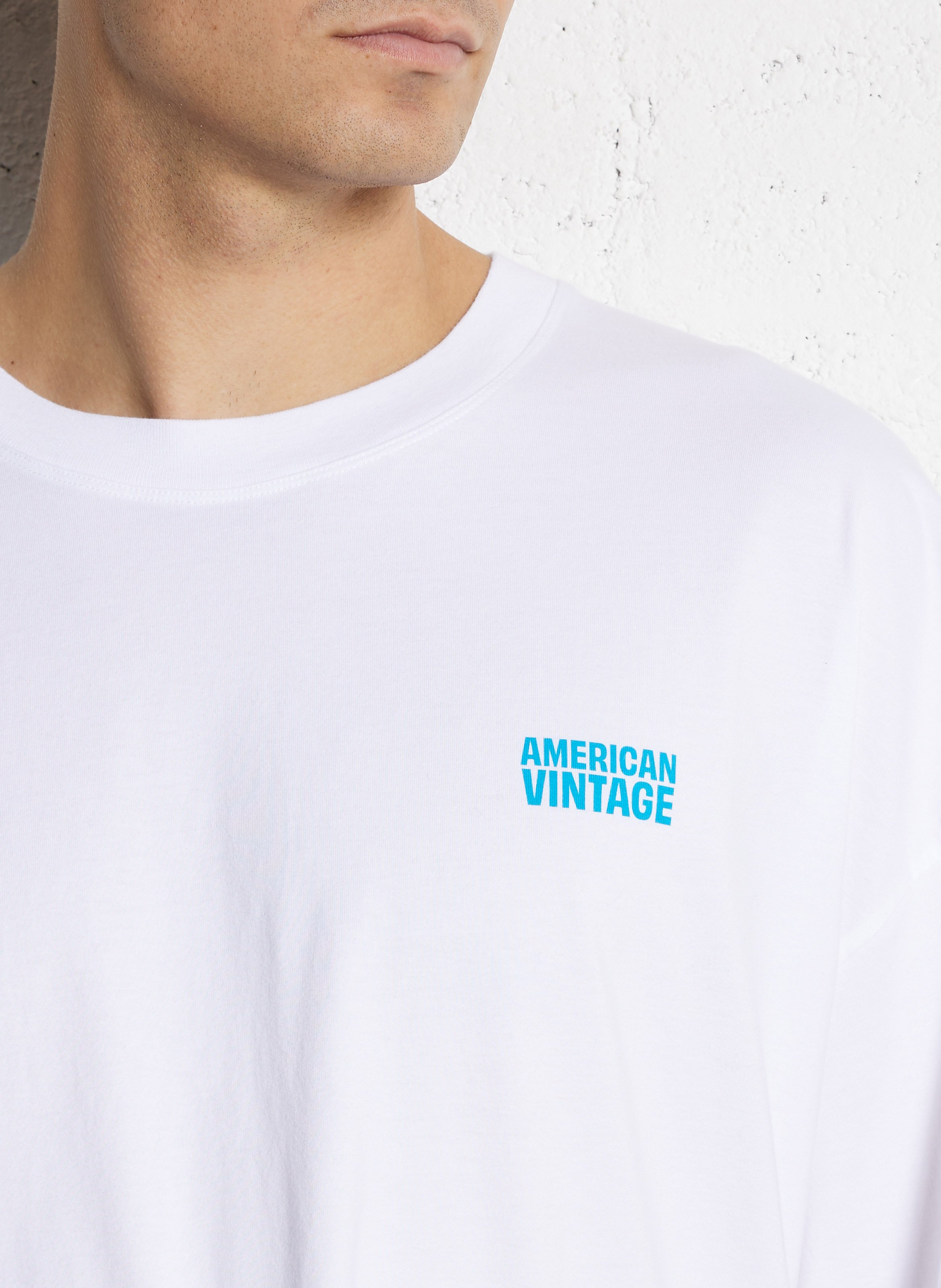 Tee-shirt manches courtes col rond Gixy AMERICAN VINTAGE Blanc