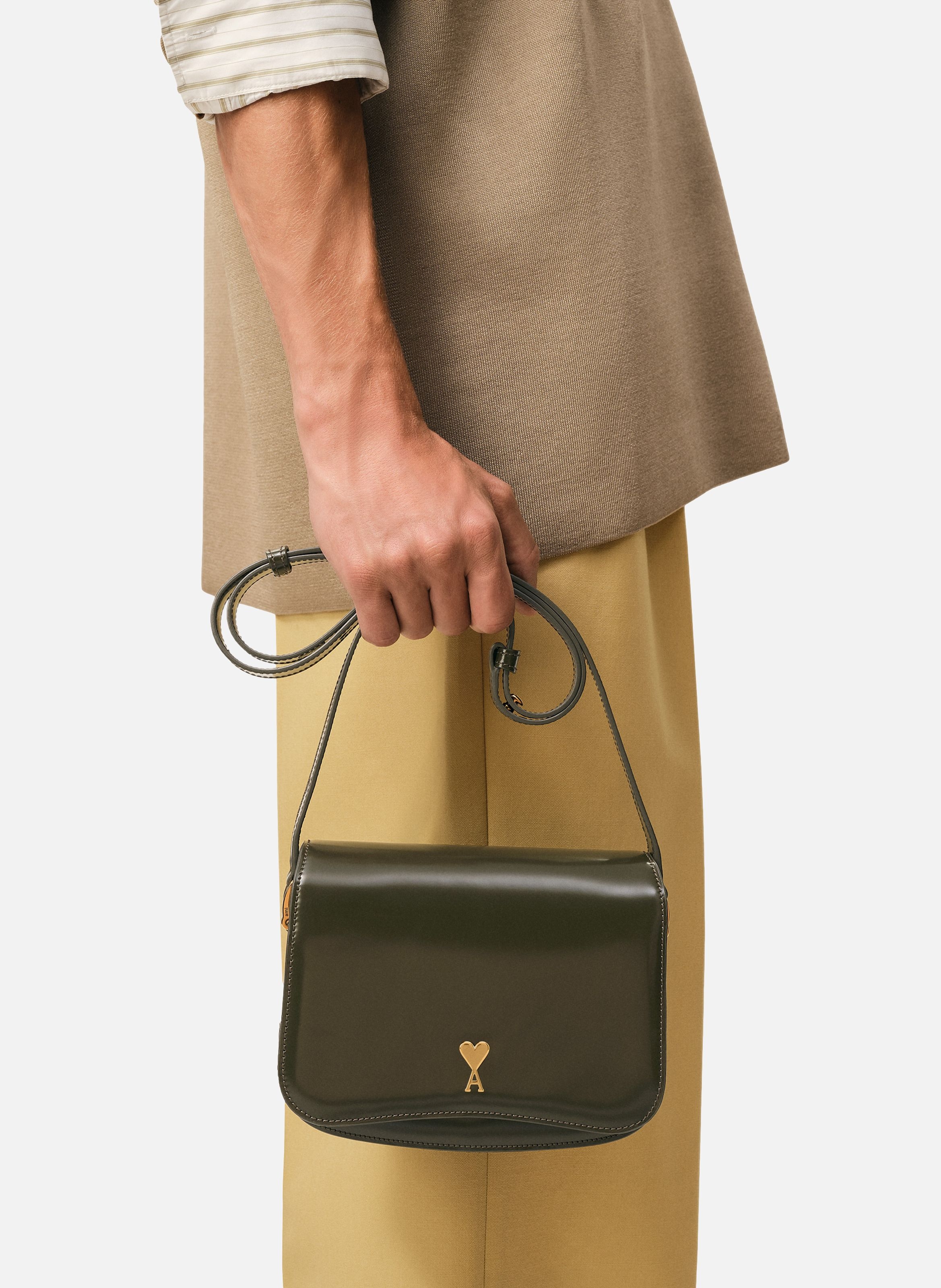 Sac Paris Paris En Cuir Glacé unisexe AMI PARIS Vert