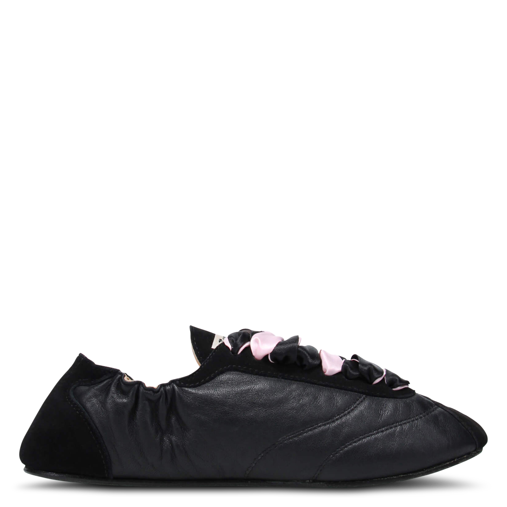 Ballerines froncées à lacets satin REPETTO Noir
