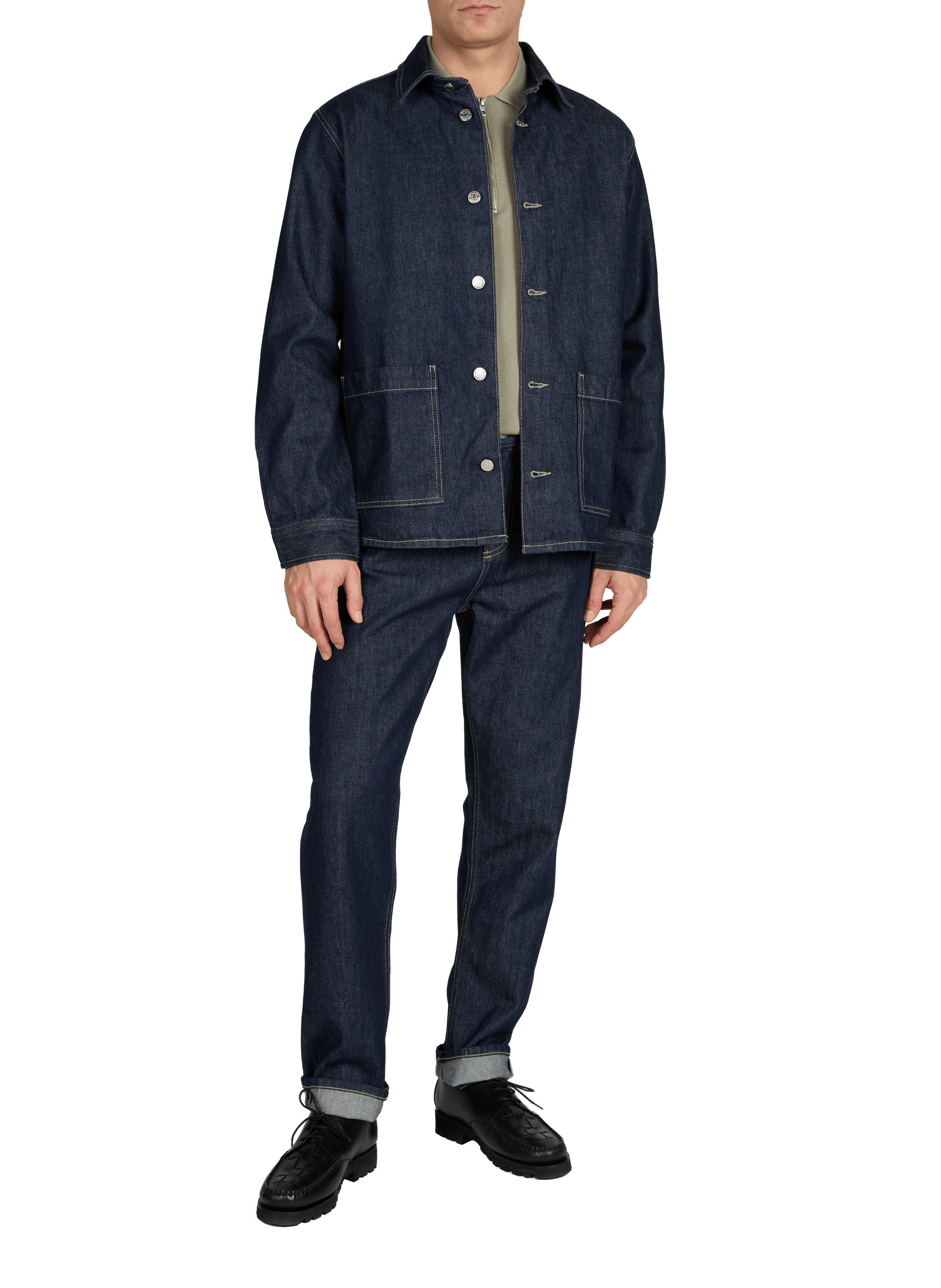 Chemise denim col classique en coton biologique SAMSOE SAMSOE Bleu