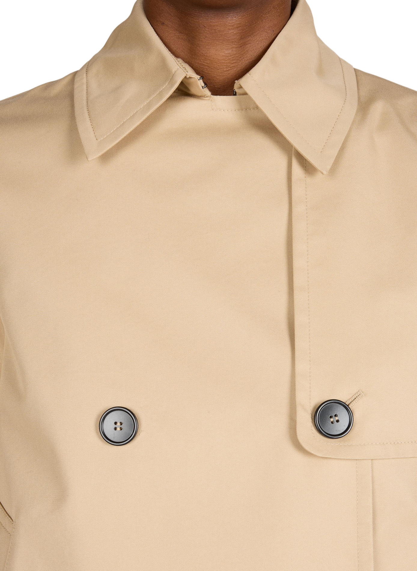 Flared plain mixed cotton raincoat WEEK END Beige