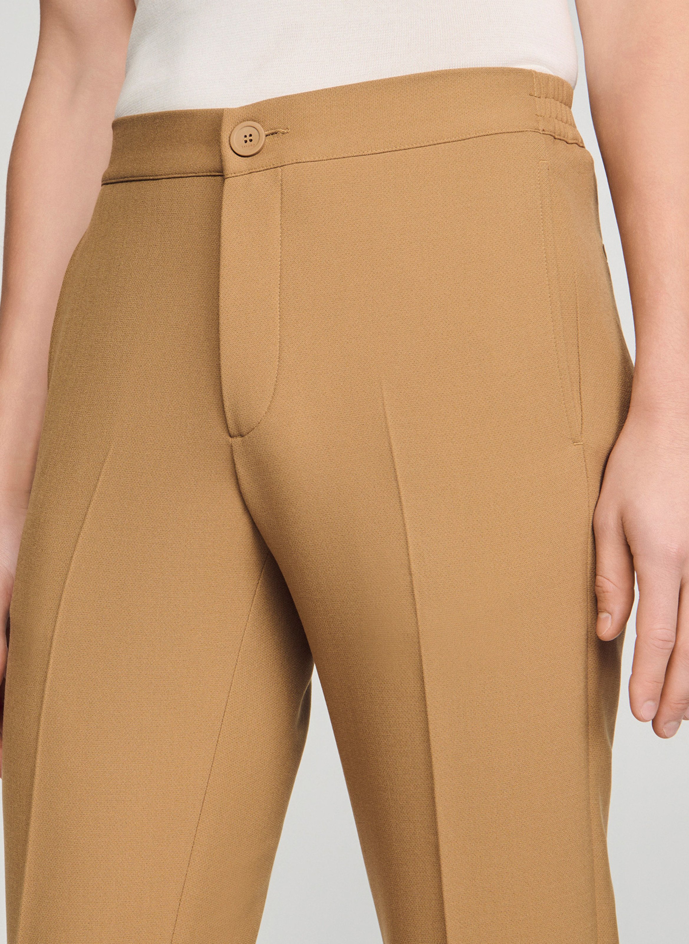 Pantalon droit SANDRO Beige
