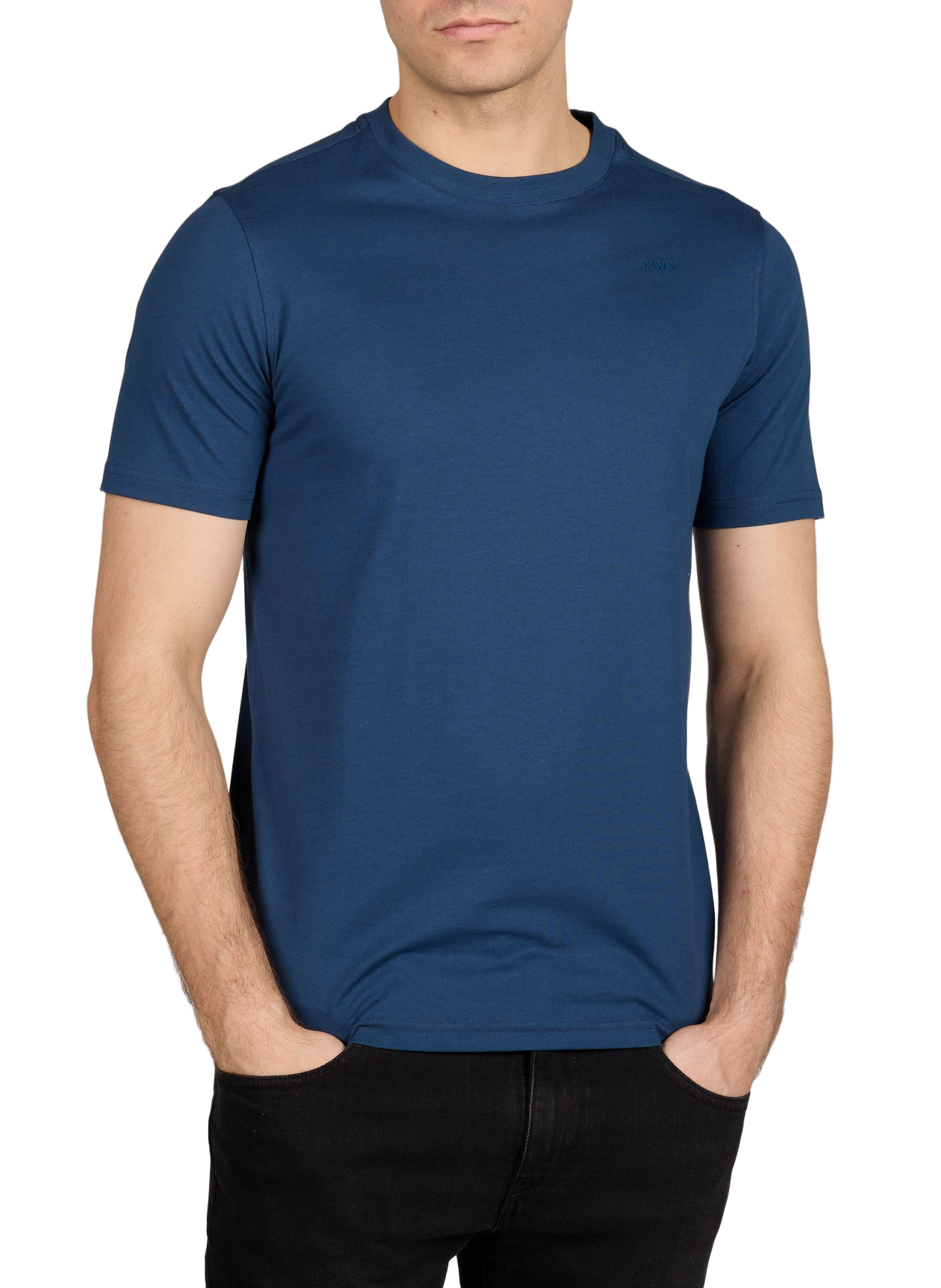 T-shirt col rond en coton K-WAY Bleu