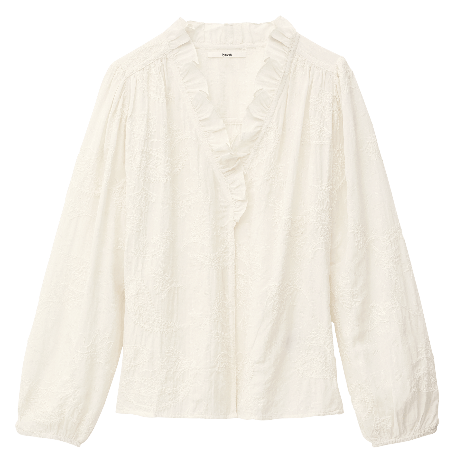Blouse brodée col v petty BA&SH Beige
