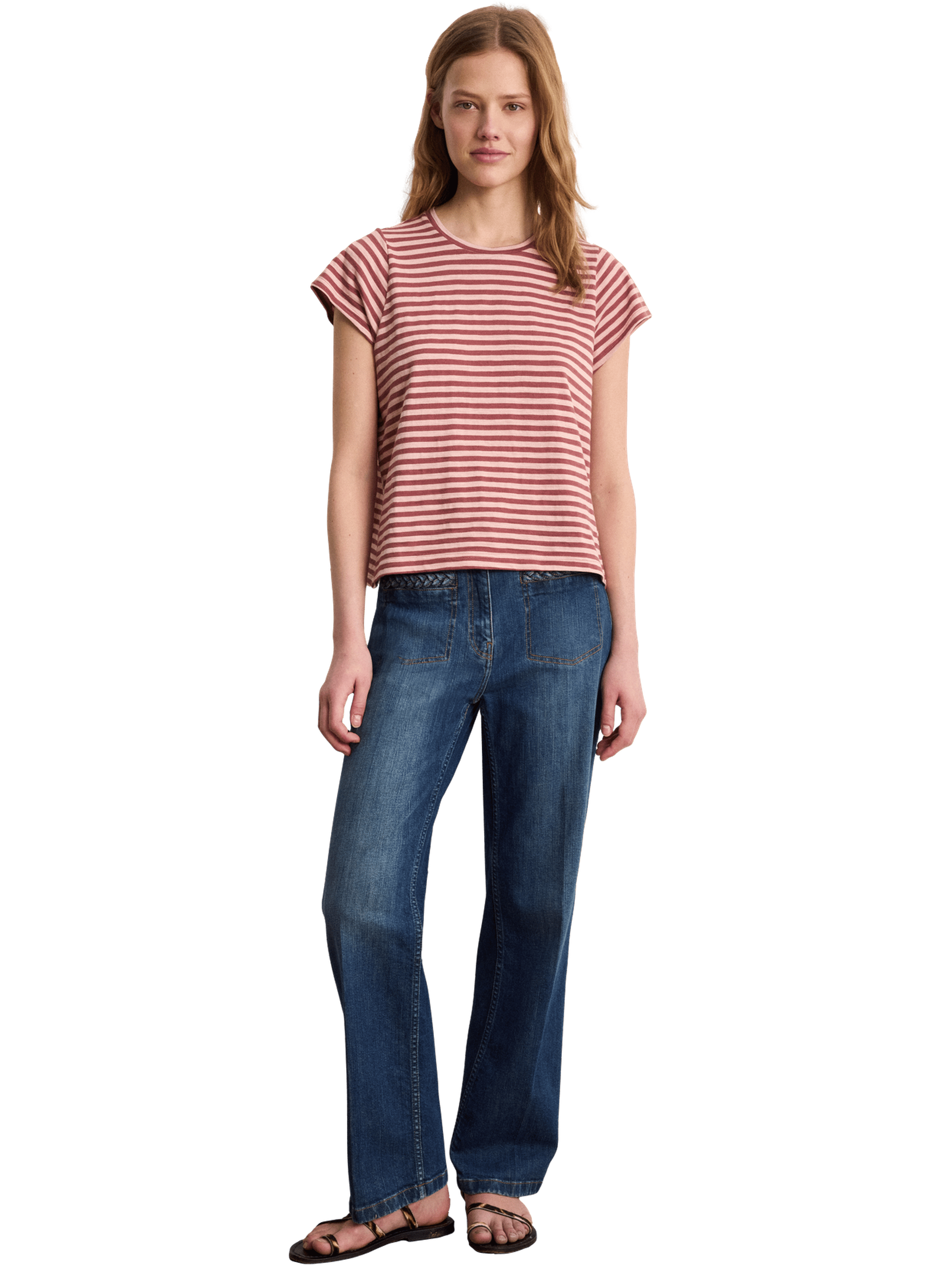 T-shirt rayé en coton - tina PABLO Rose